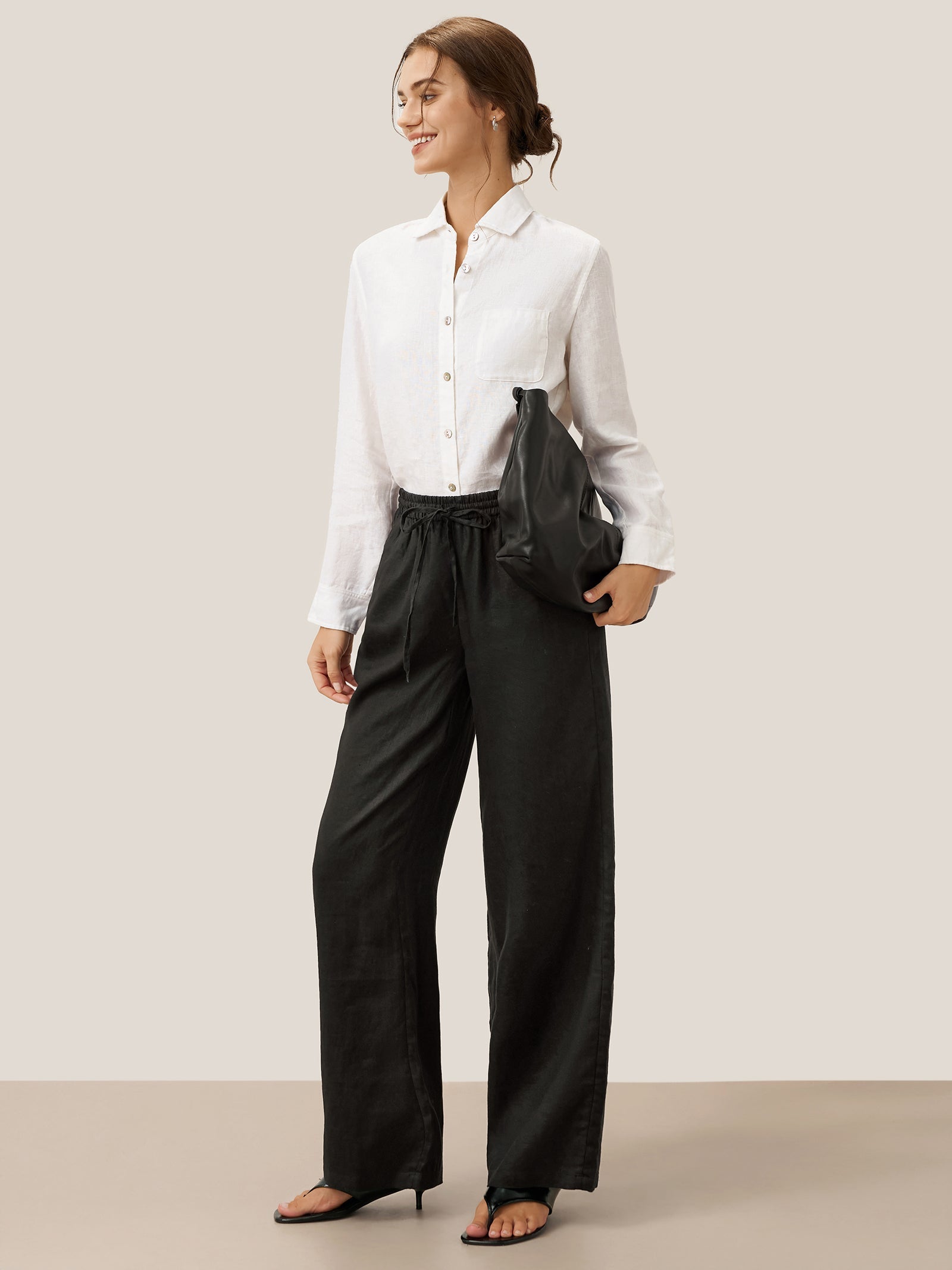 LINTICO 100% Linen Classic Pants LYON — feature highlight