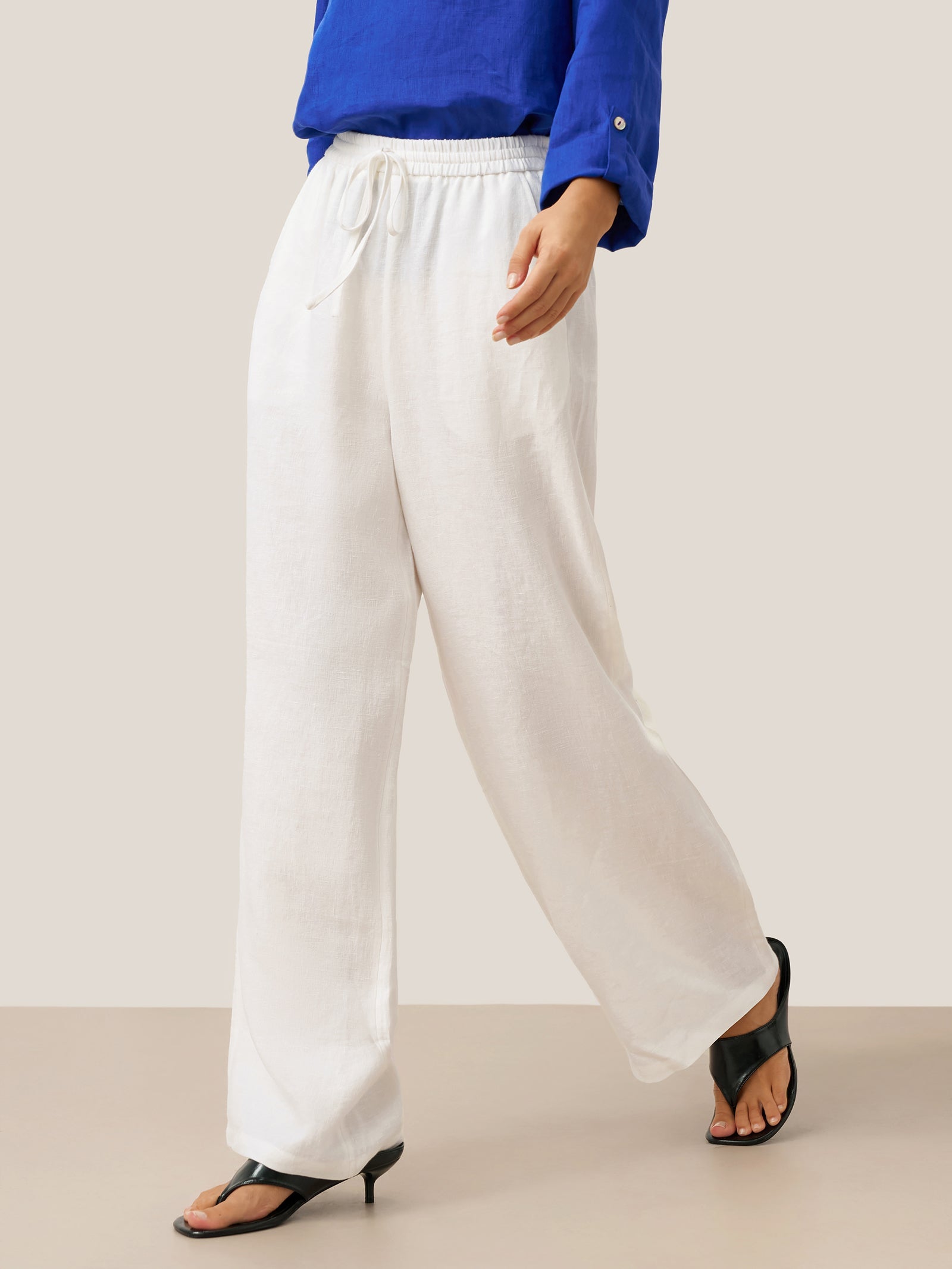 LINTICO 100% Linen Classic Pants LYON — lifestyle context