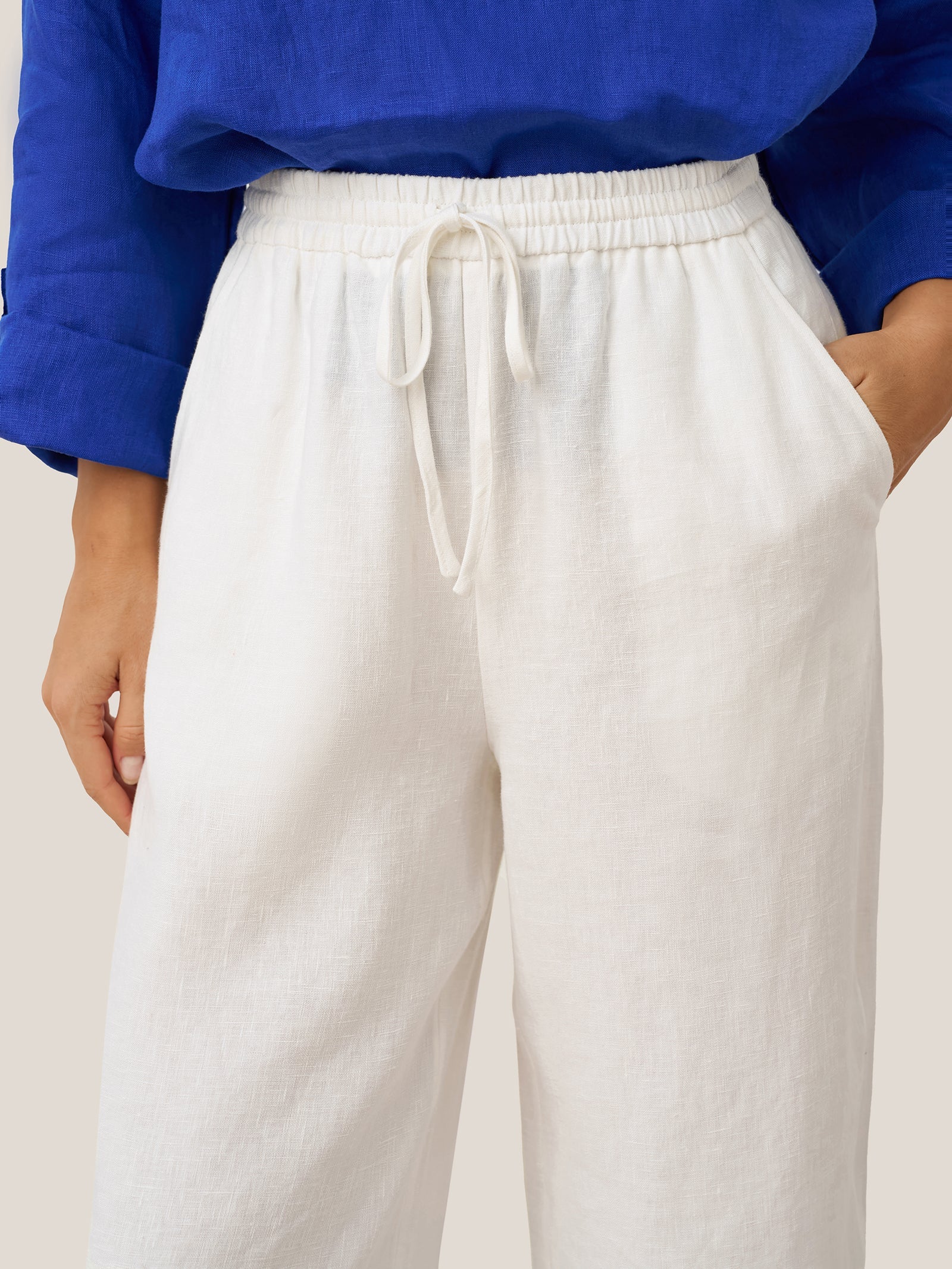 LINTICO 100% Linen Classic Pants LYON — back view
