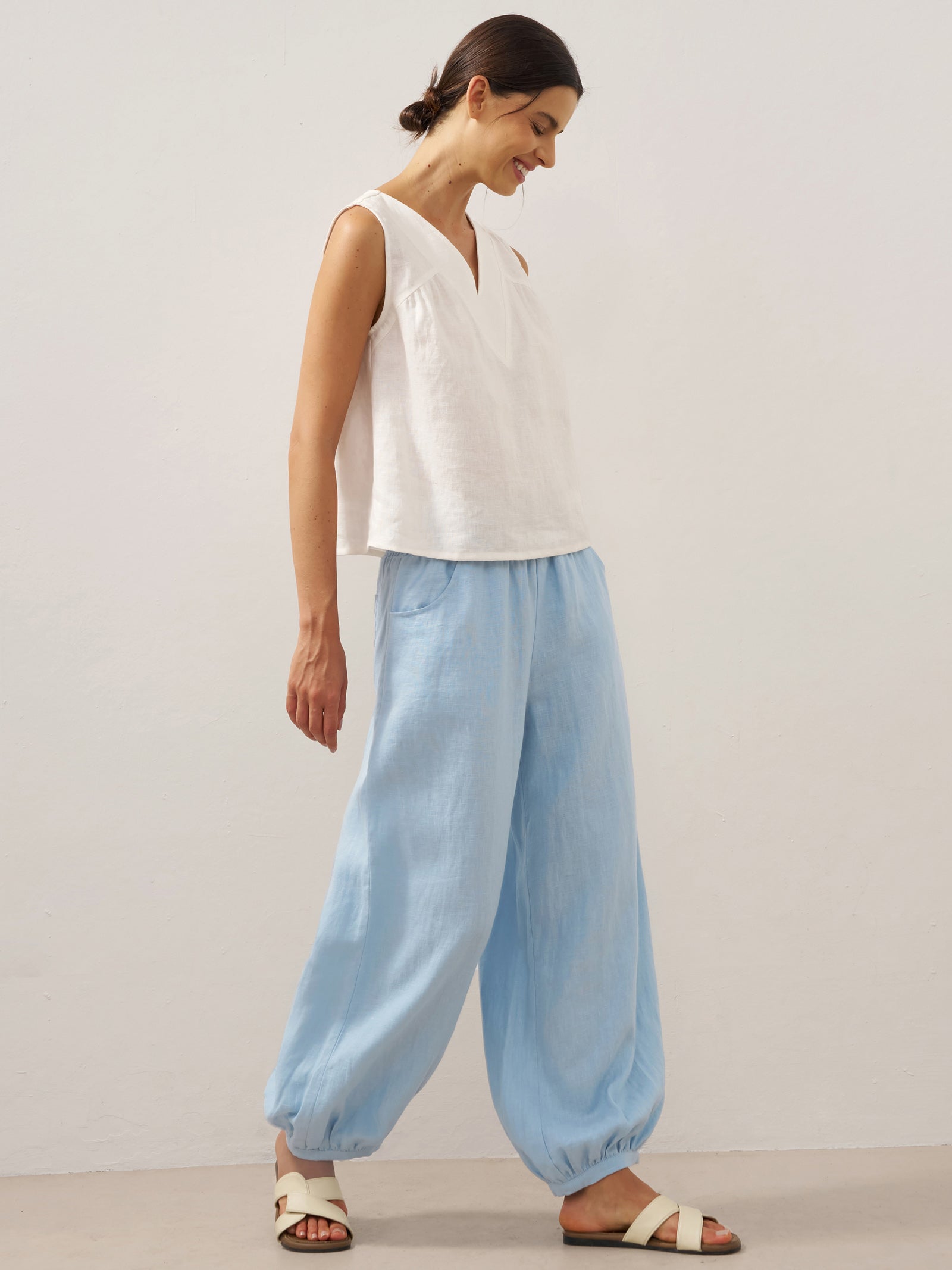 LINTICO 100% Linen Broad Elastic Waistband Pants TALIA — packaging