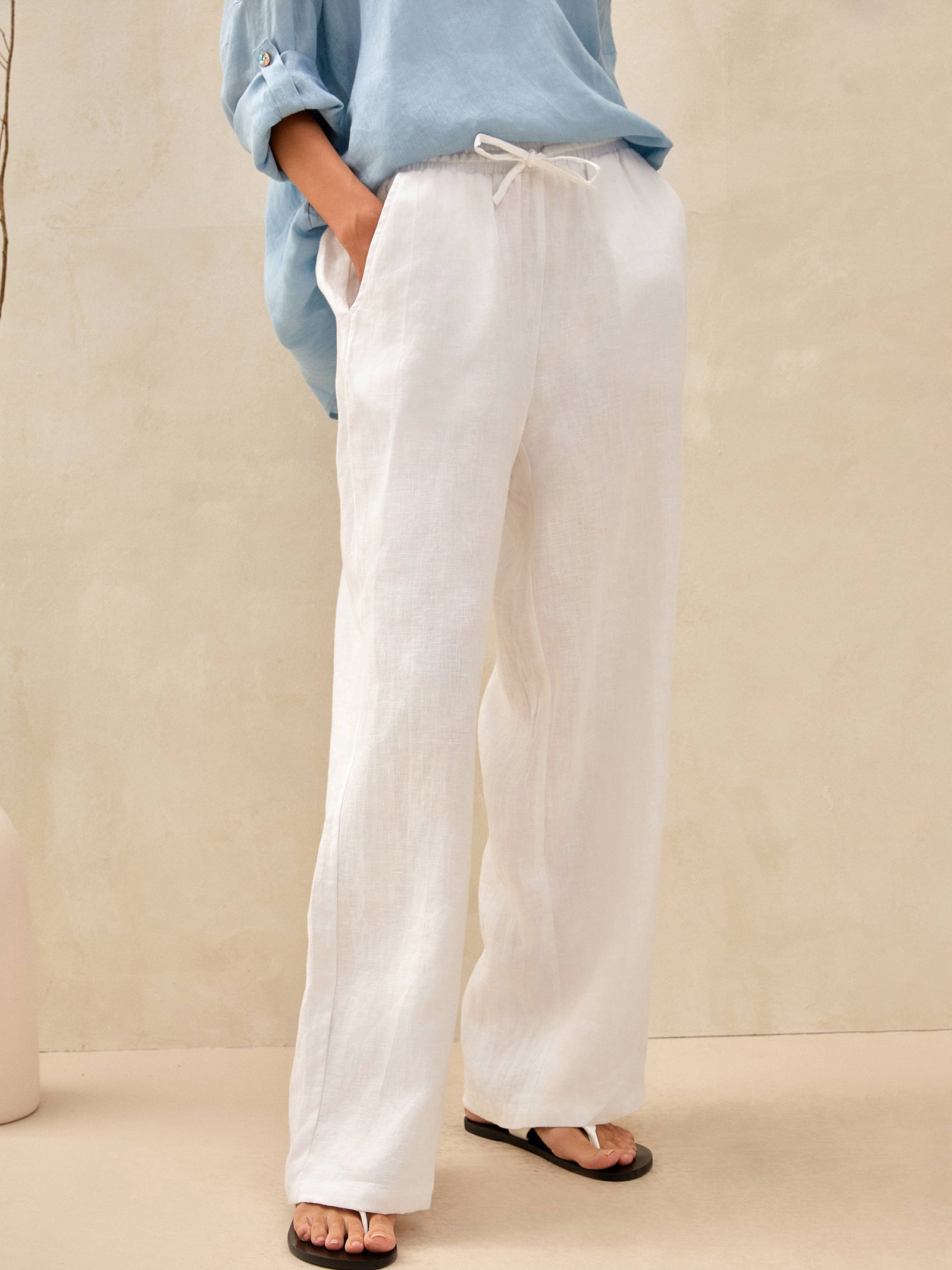 LINTICO 100% Linen Classic Pants LYON — main product shot