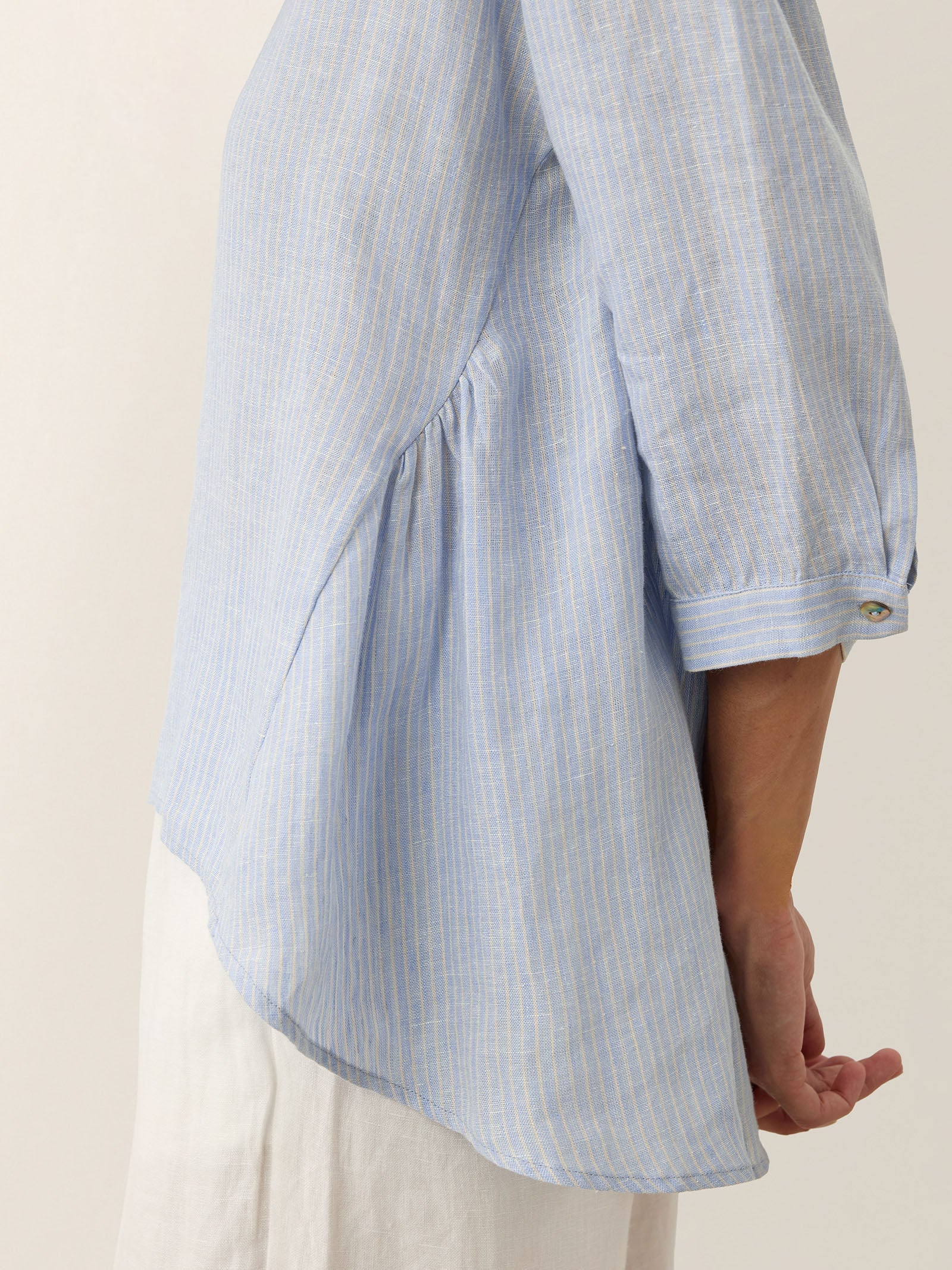 LINTICO 100% Linen Round Neck Artistic Stripe Top FLORENCE — packaging