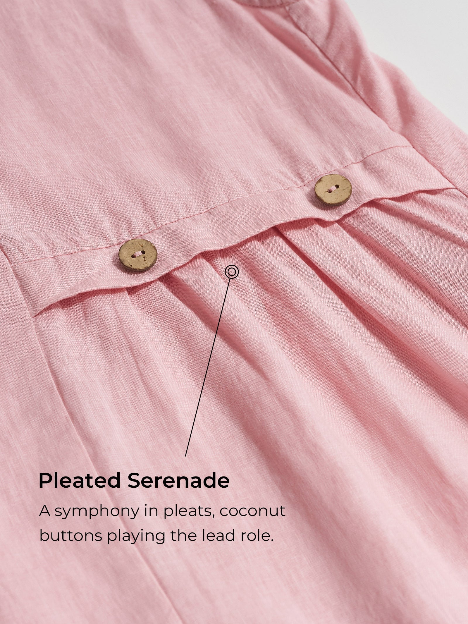 LINTICO 100% Linen Sleeveless Accordion Pleat Midi Dress TINA — detail shot 9