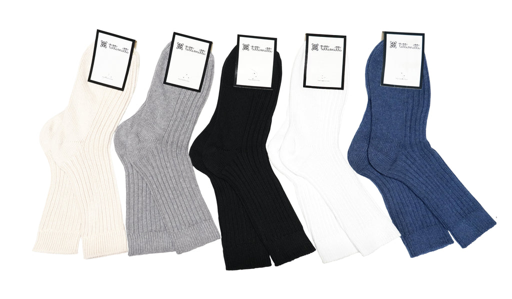 tittimitti tittimitti® 100% Women’s Organic Cotton Boot Socks 3-Pack – Thick Warm Winter Crew Socks (Made in Italy) — detail 