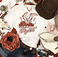 A Blessed Texas Mess Boutique Boots never broke my heart Cowgirl Comfort Colors Western Shirts Rodeo Shirts… — main product shot