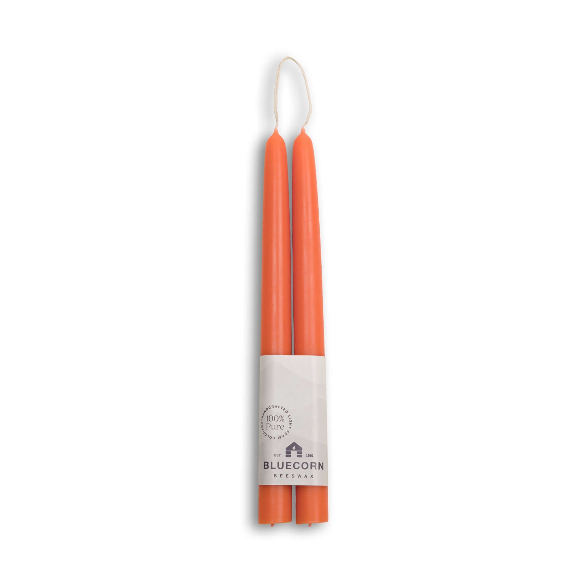 Bluecorn Candles Beeswax Taper Candles - Hand-Dipped - 1 Pair — alternative angle