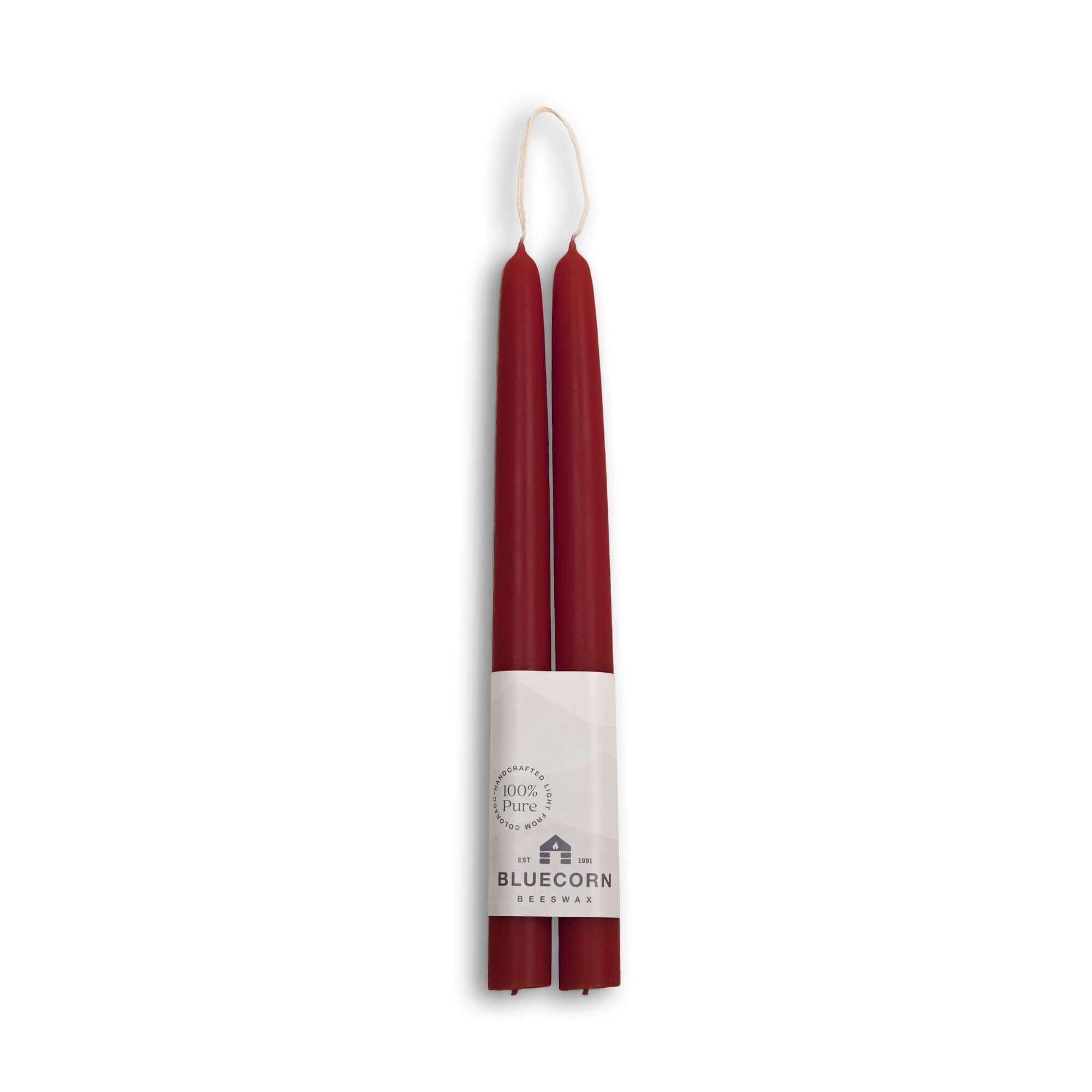 Bluecorn Candles Beeswax Taper Candles - Hand-Dipped - 1 Pair — fabric or material detail