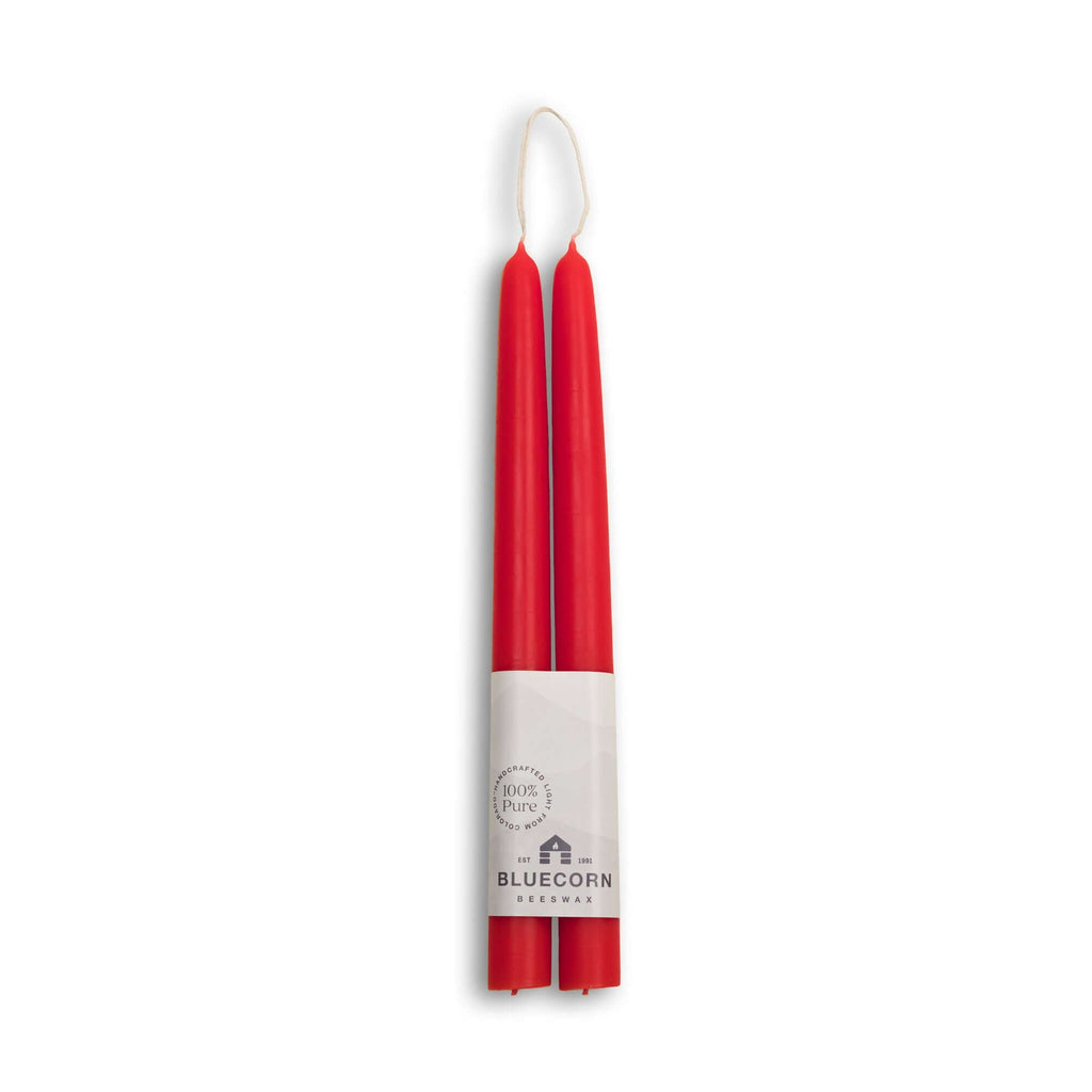 Bluecorn Candles Beeswax Taper Candles - Hand-Dipped - 1 Pair — size reference