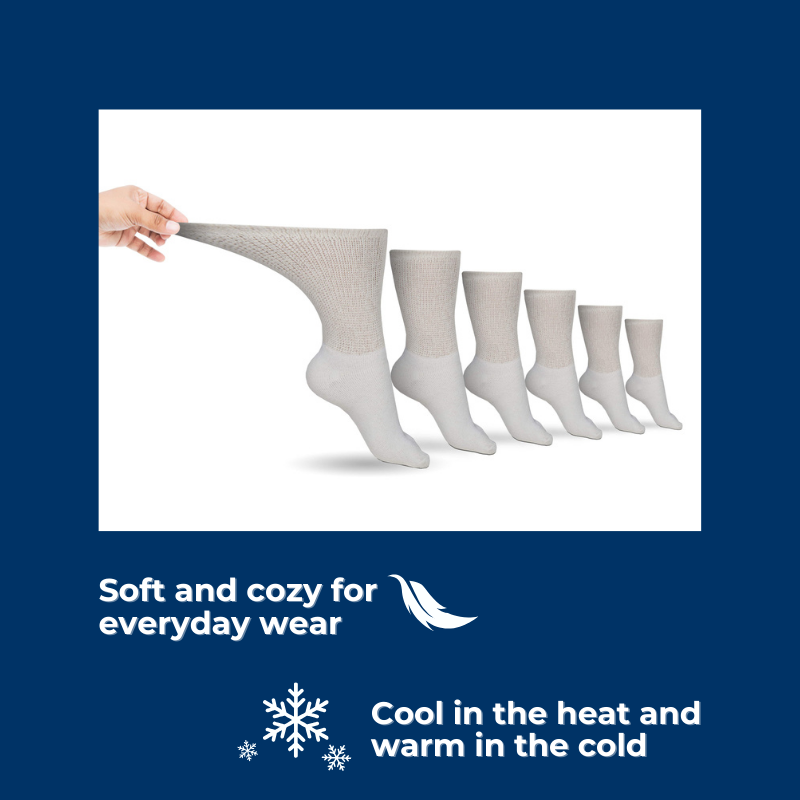 DSC Men's Cotton Diabetic Crew Socks (6 Pair) — fabric or material detail