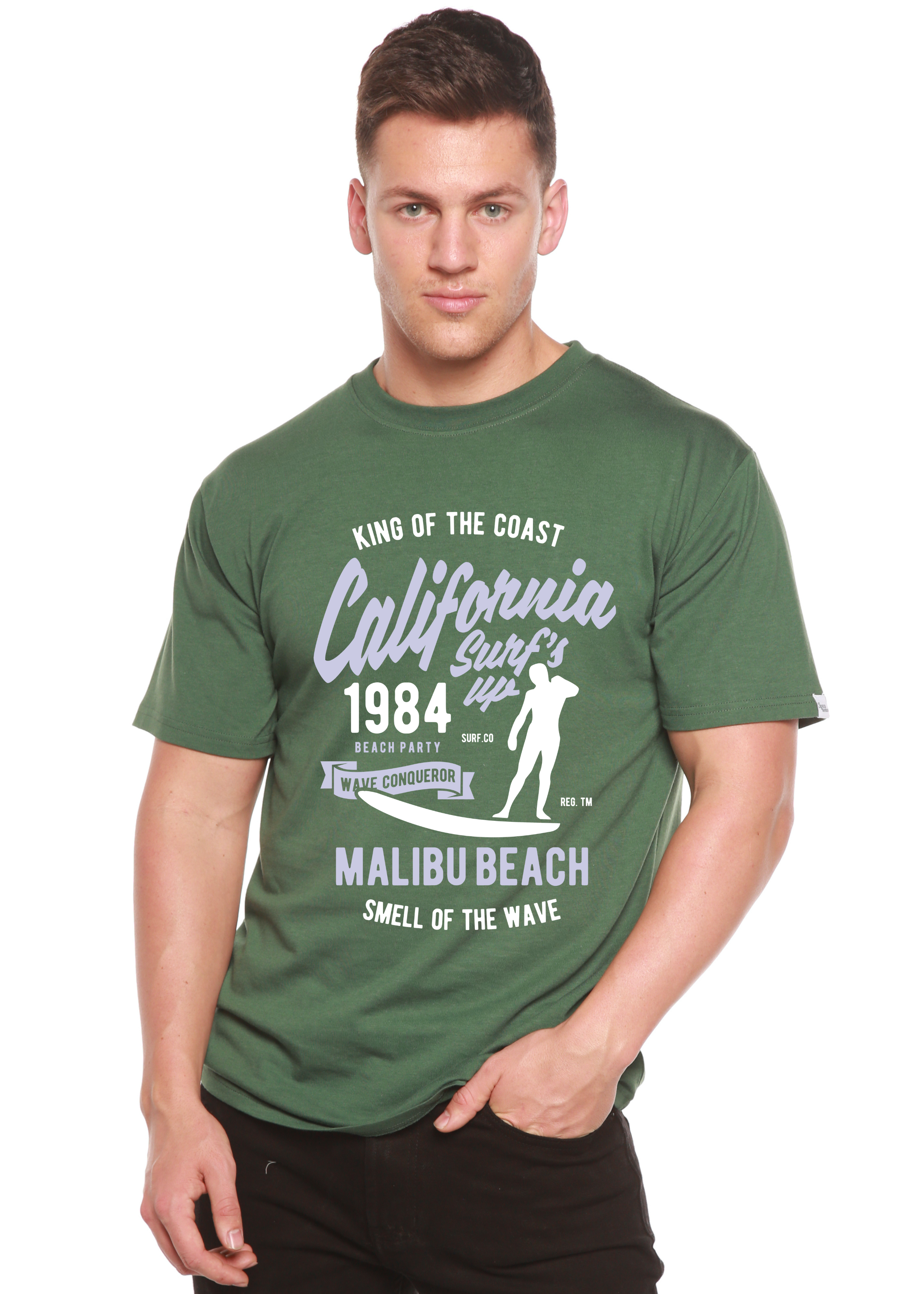 Spun Bamboo California 1984 Spun Bamboo® Men's Bamboo Viscose/Organic Cotton Short Sleeve Graphic T-Shirt — side view