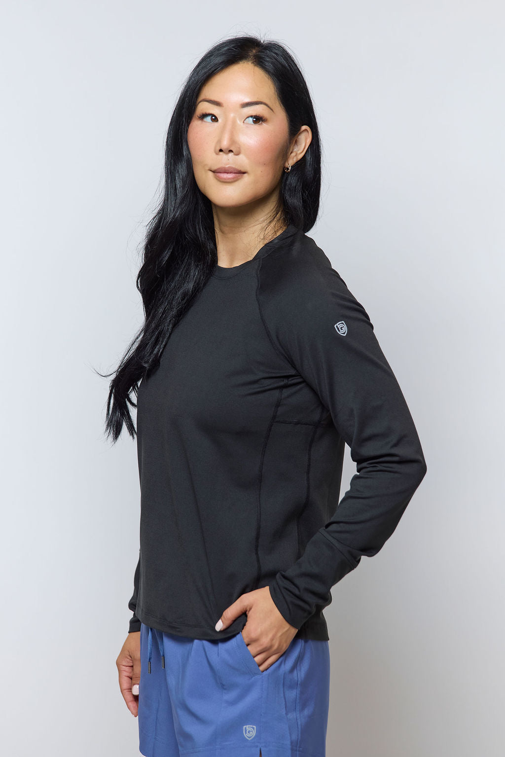Goal Five Foudy 2.0 Women's Long Sleeve Athletic Top — in-use photo