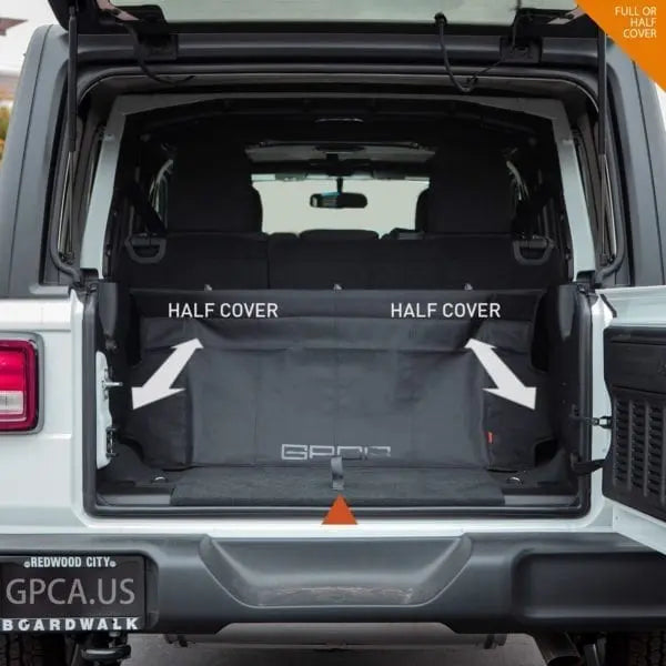 GPCA Jeep Wrangler JL 4DR Cargo Cover PRO (2018+) — comparison shot