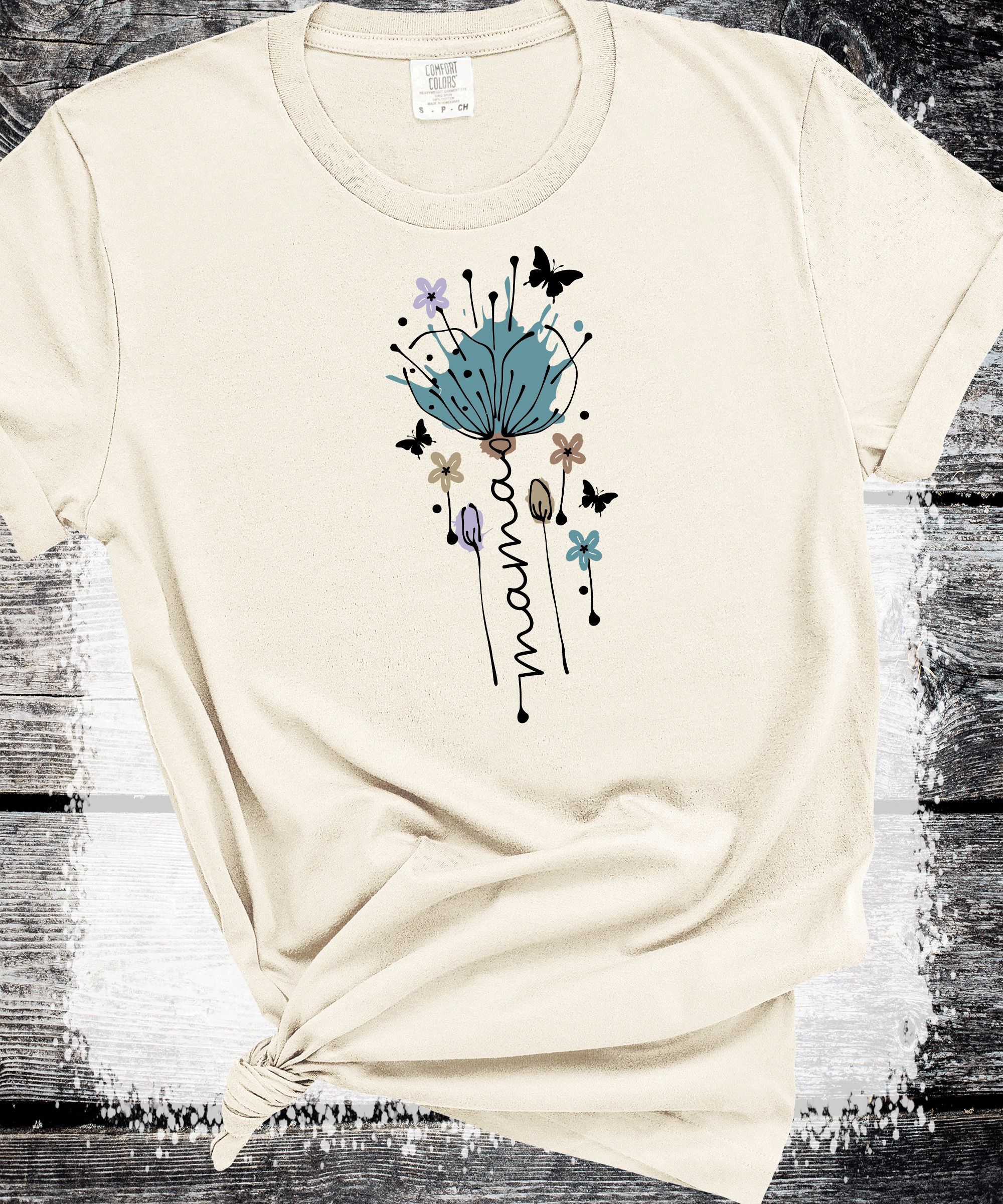 A Blessed Texas Mess Boutique "MAMA in Bloom" Floral Graphic Tees for Beautiful Moms Gift — main product shot