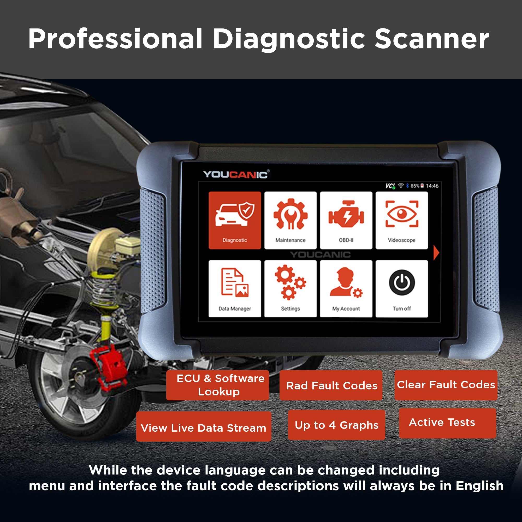 YOUCANIC UCAN-II Pro OBD2 Scanner — detail shot 14