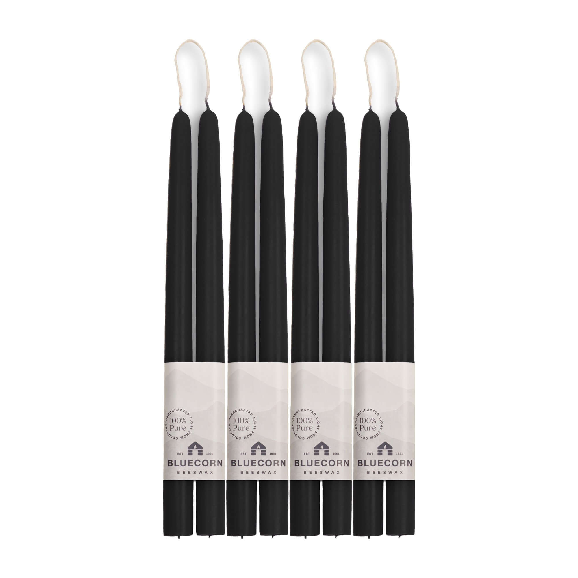 Bluecorn Candles Hand-Dipped Beeswax Taper Candles - Bulk 4-Pair Bundle — packaging
