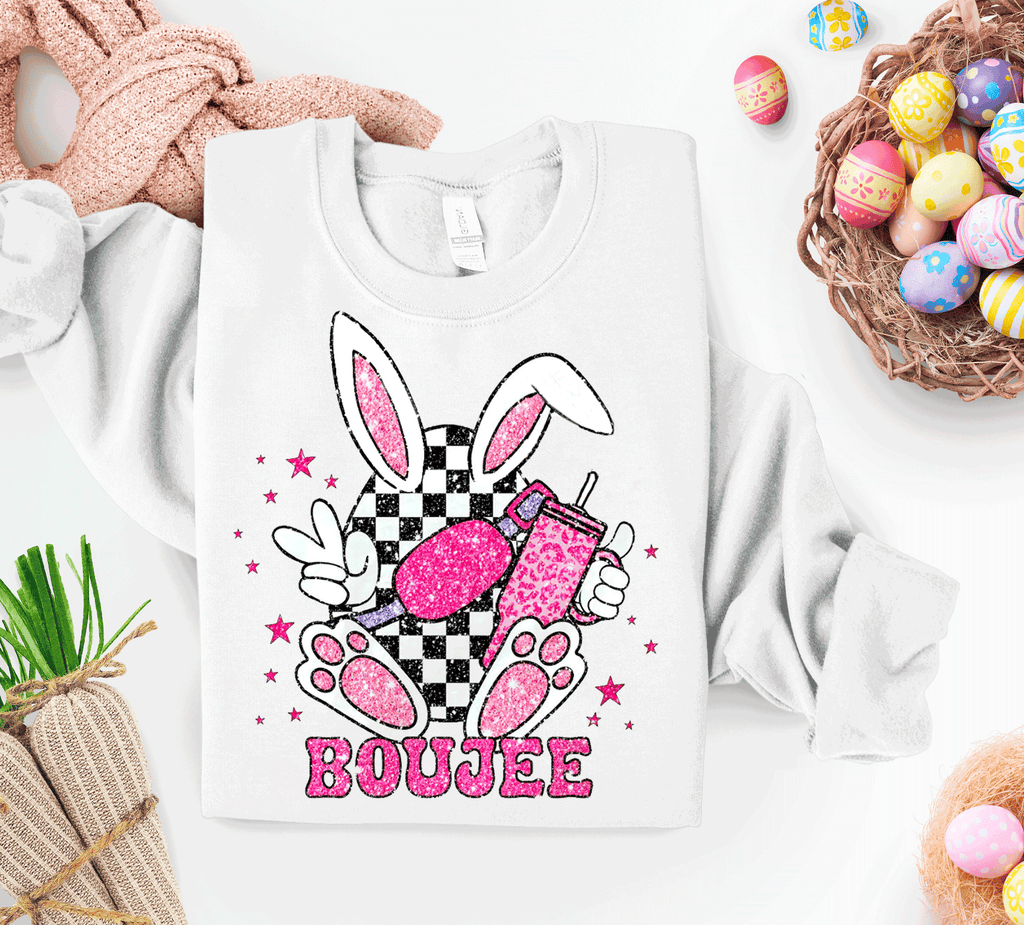 A Blessed Texas Mess Boutique Boujee Happy Easter T-Shirt, Easter Eggs T Shirt, Racing Egg Shirt, Happy… — main product shot
