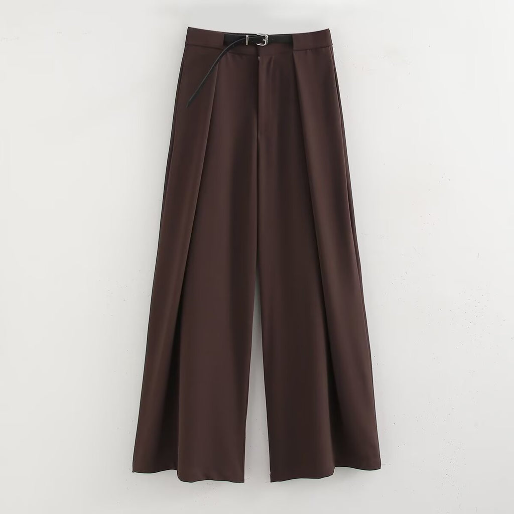 Fall Sets Women Clothing Side Slit Vest Wide Leg Pants