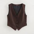 Fall Sets Women Clothing Side Slit Vest Wide Leg Pants