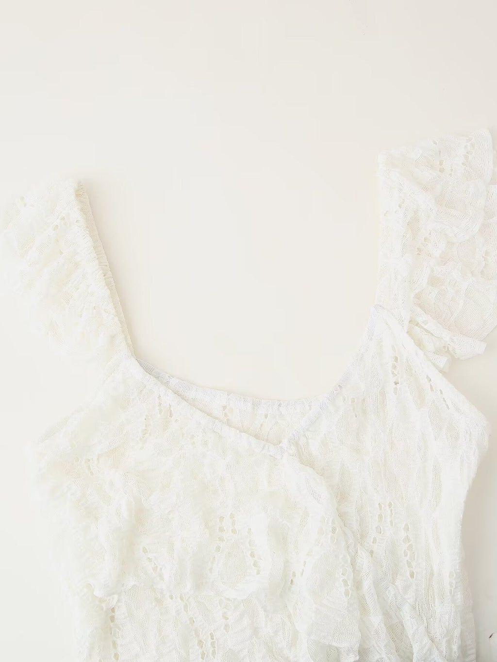 Spring Women Clothing French Design Lace Laminated Decoration Dress