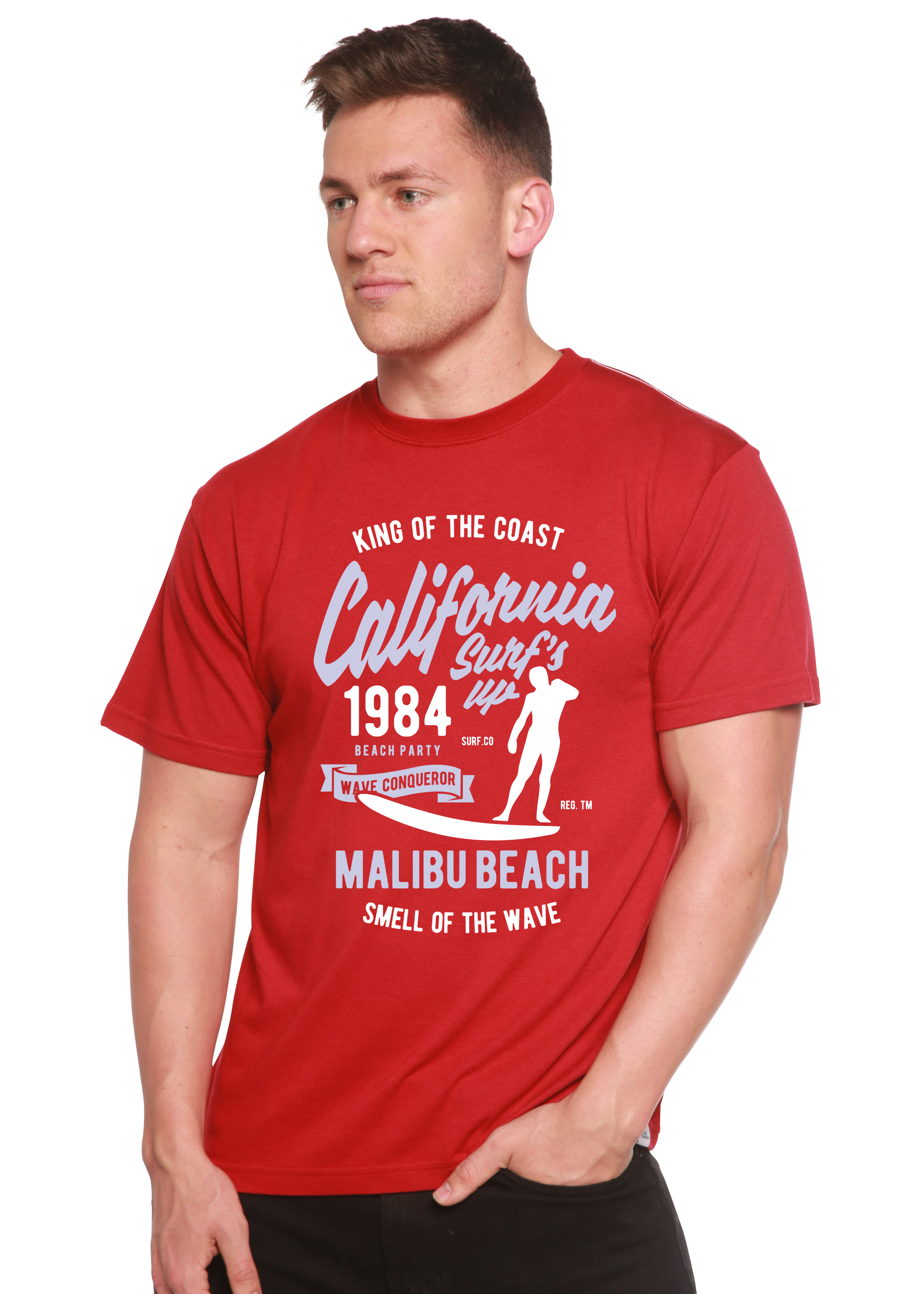 Spun Bamboo California 1984 Spun Bamboo® Men's Bamboo Viscose/Organic Cotton Short Sleeve Graphic T-Shirt — detail close-up