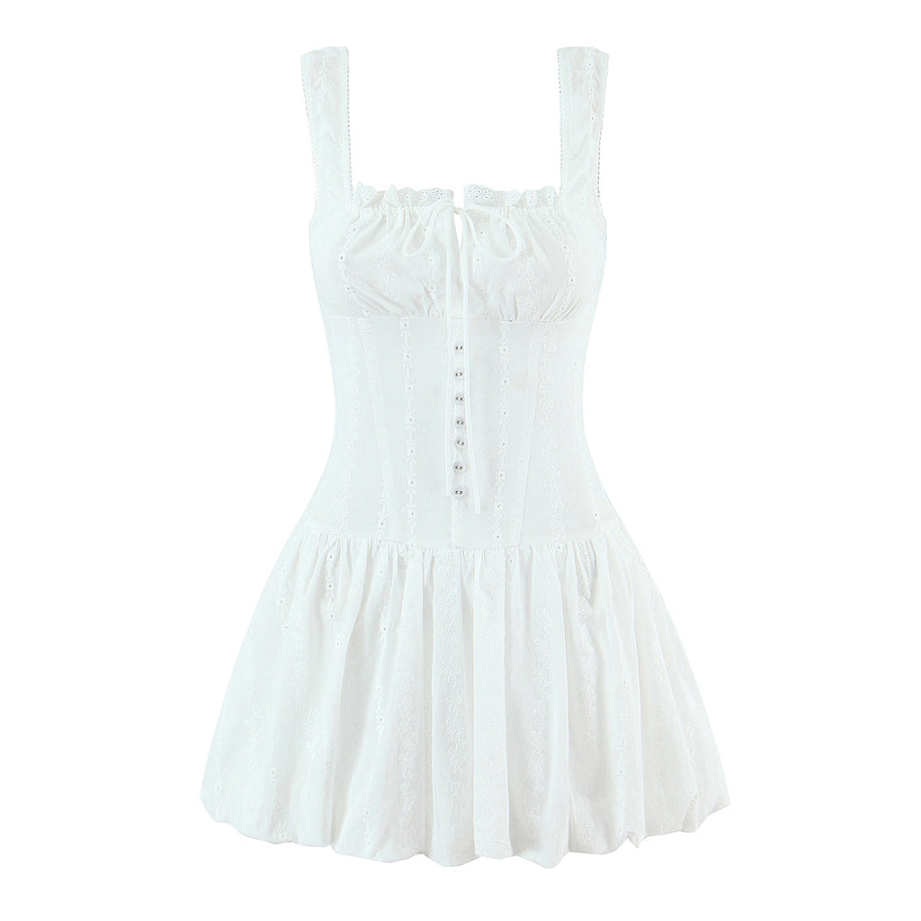 Bella Mia Lace Sling Women Waist Tight Design Slimming Pure Sexy Bud Short Dress — color variant