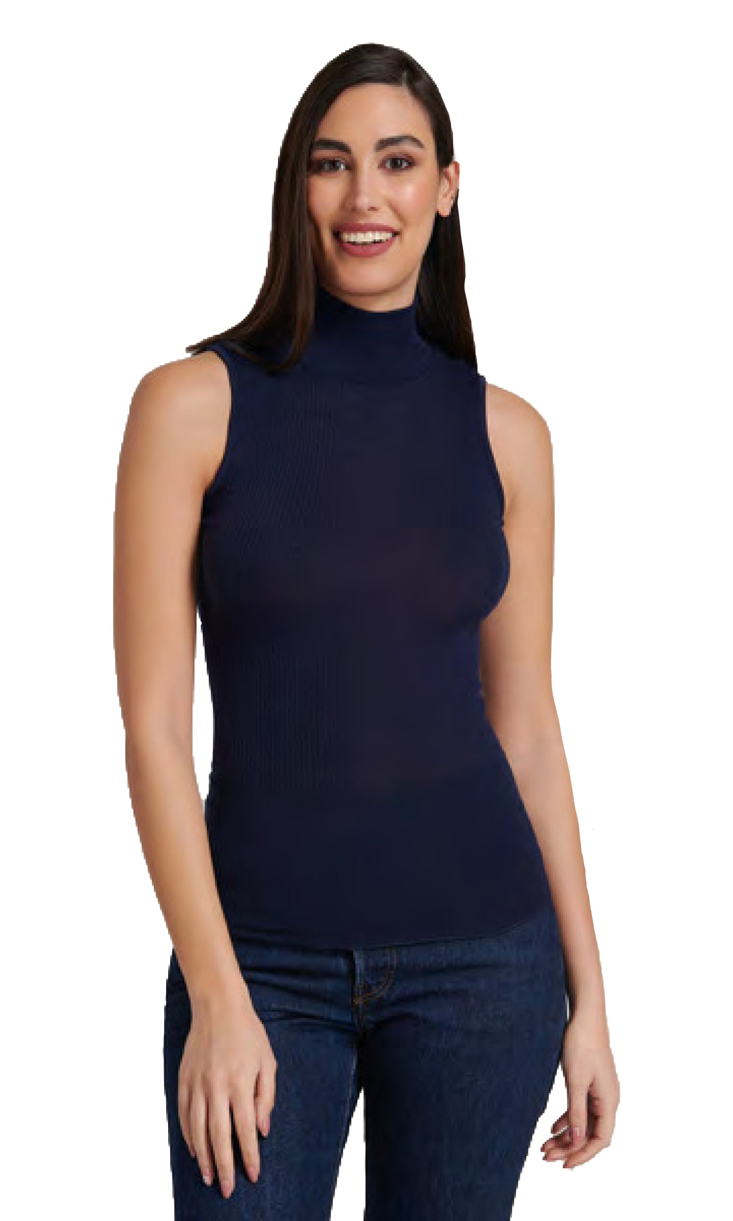 tittimitti EGi Luxury Wool Silk Turtleneck Sleeveless Top. Proudly Made in Italy (1484) — fabric or material detail