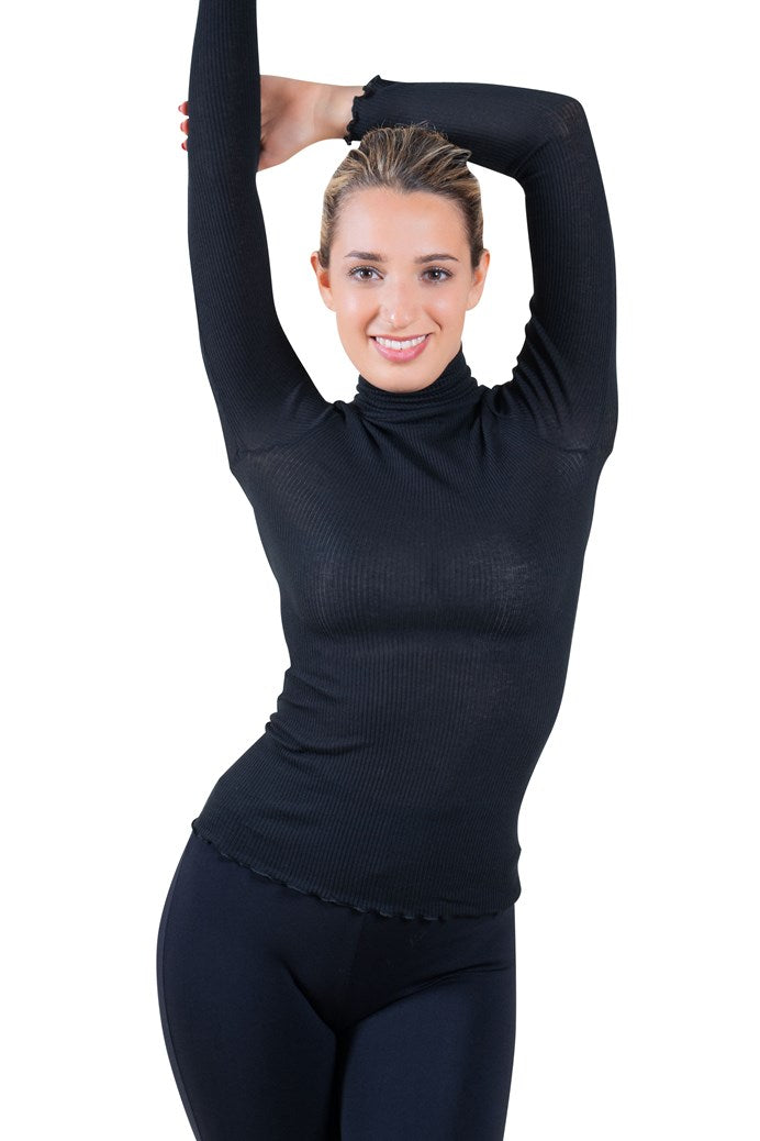tittimitti EGi Luxury Wool Silk Turtleneck Long Sleeve Top. Proudly Made in Italy (1494) — comparison shot