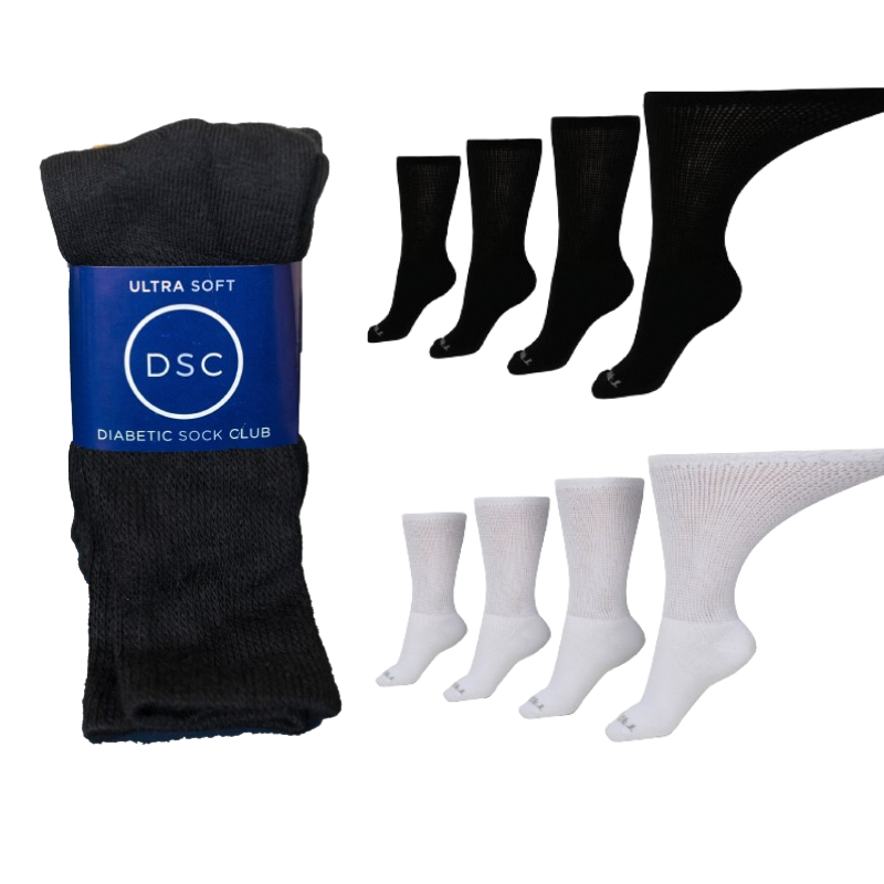 DSC Men's Ultra-Soft Upper Calf Diabetic Socks (4 Pair) — detail close-up