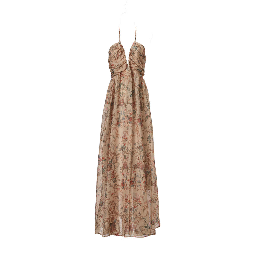 Women Summer Printed Halter Neck Strapless Dress