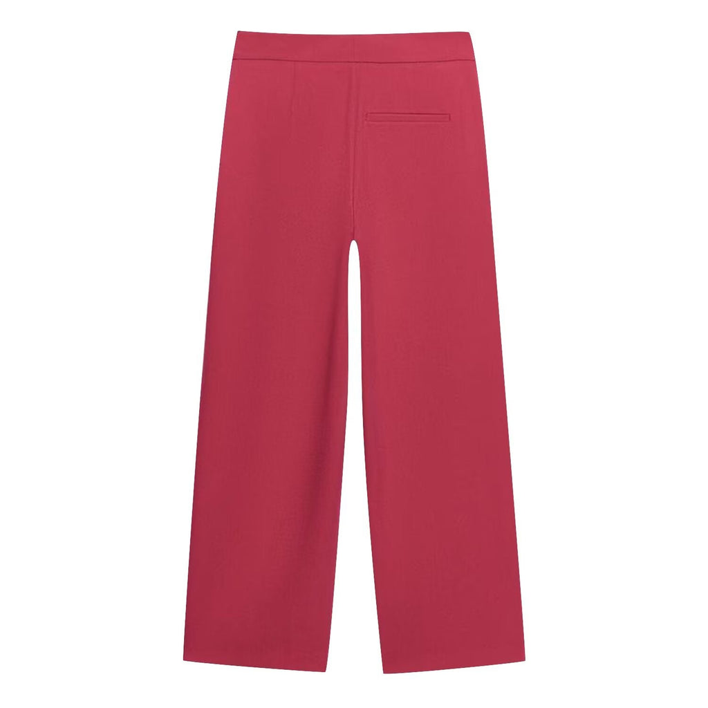 Summer Women Asymmetric Decorated Row Button Vest Tight Leg Pleated Pants Sets