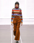 Autumn Winter Contrast Color Turtleneck Pullover Slim Fit Top Contrast Color Striped Sweater Sweater Women