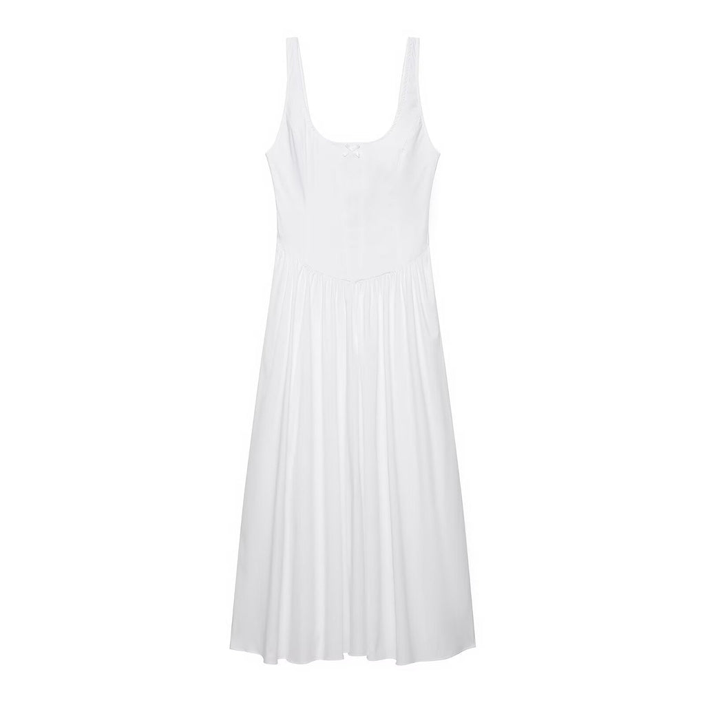 Women Clothing Summer Casual round Neck Sleeveless Strap Maxi Dress