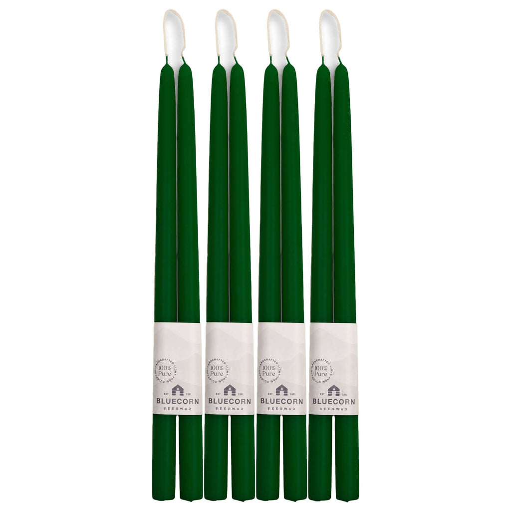 Bluecorn Candles Hand-Dipped Beeswax Taper Candles - Bulk 4-Pair Bundle — side view