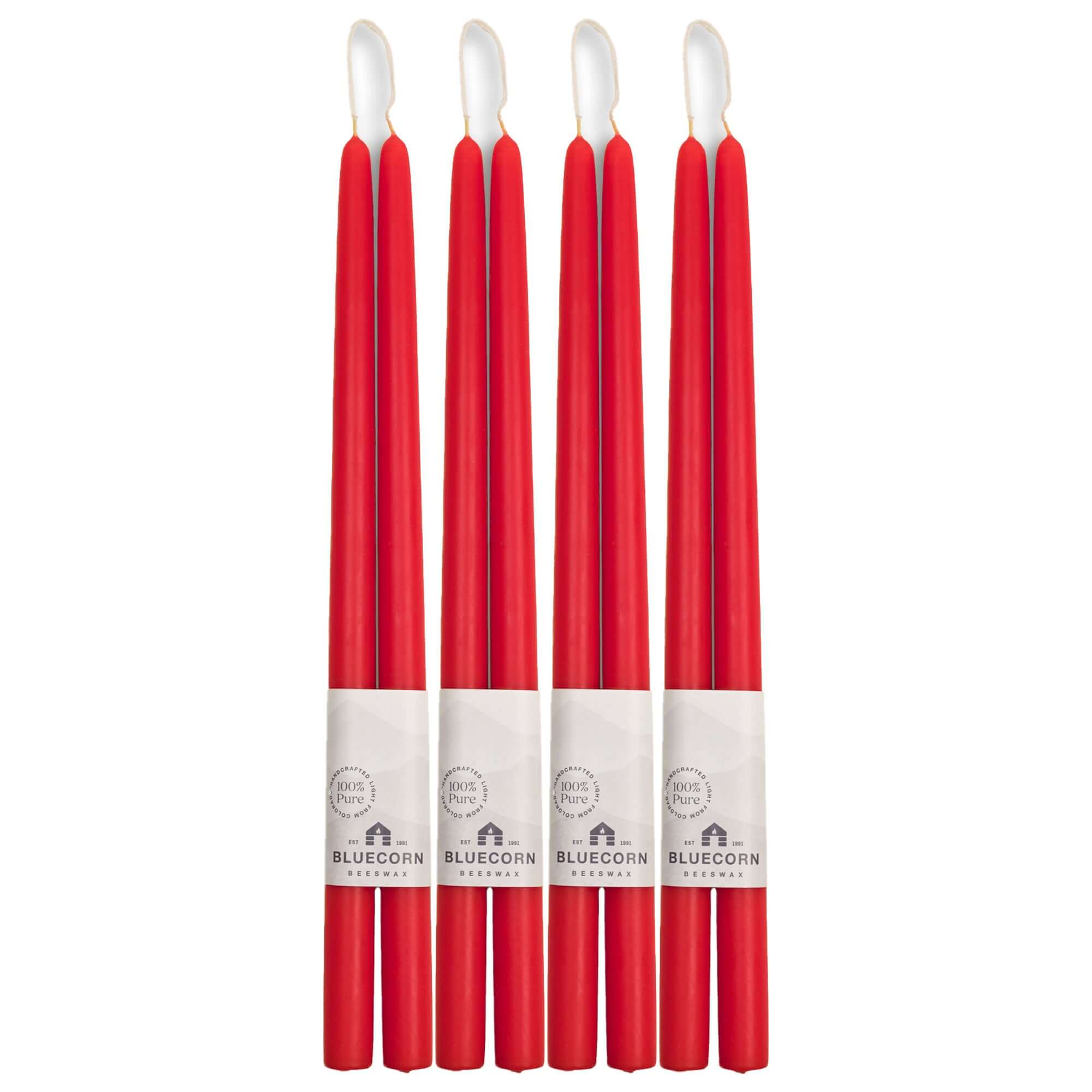 Bluecorn Candles Hand-Dipped Beeswax Taper Candles - Bulk 4-Pair Bundle — feature highlight