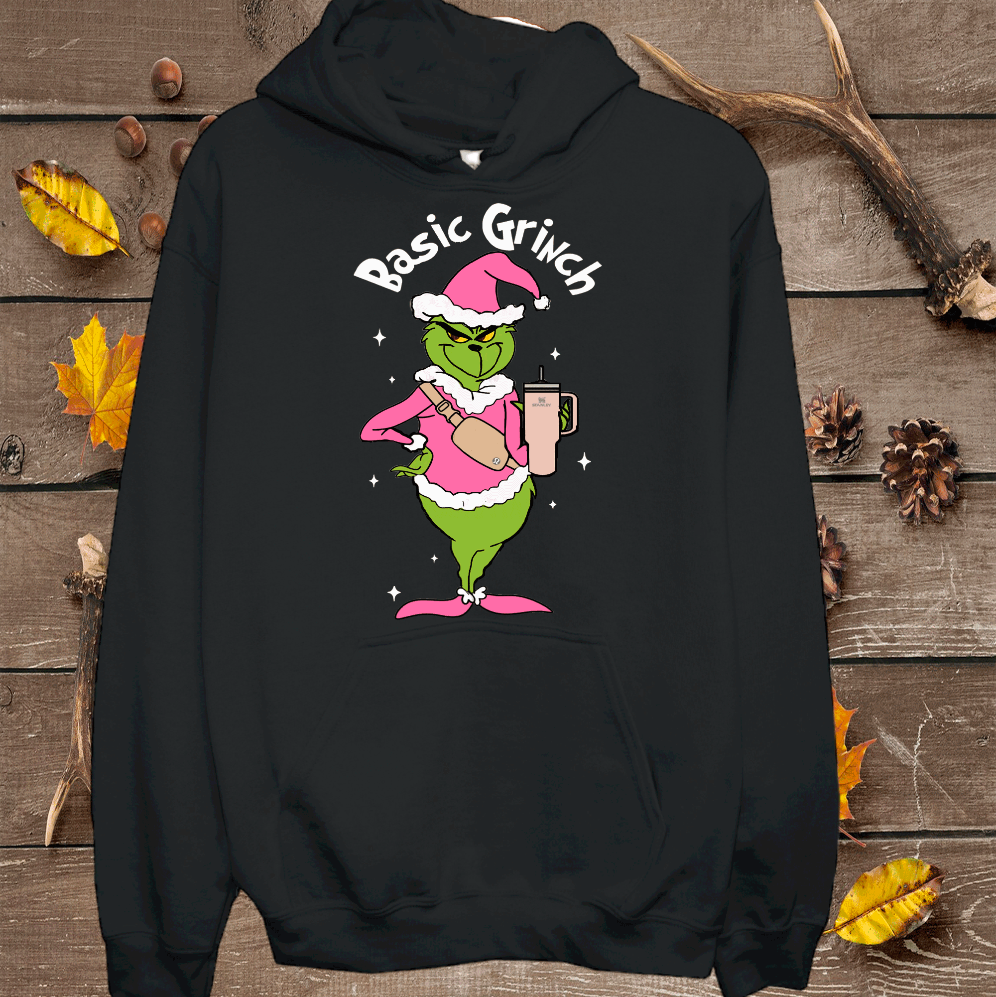 A Blessed Texas Mess Boutique Basic Grinch Scrouge Pink Christmas Classic Christmas Family Movie Shirts… — branding close-up