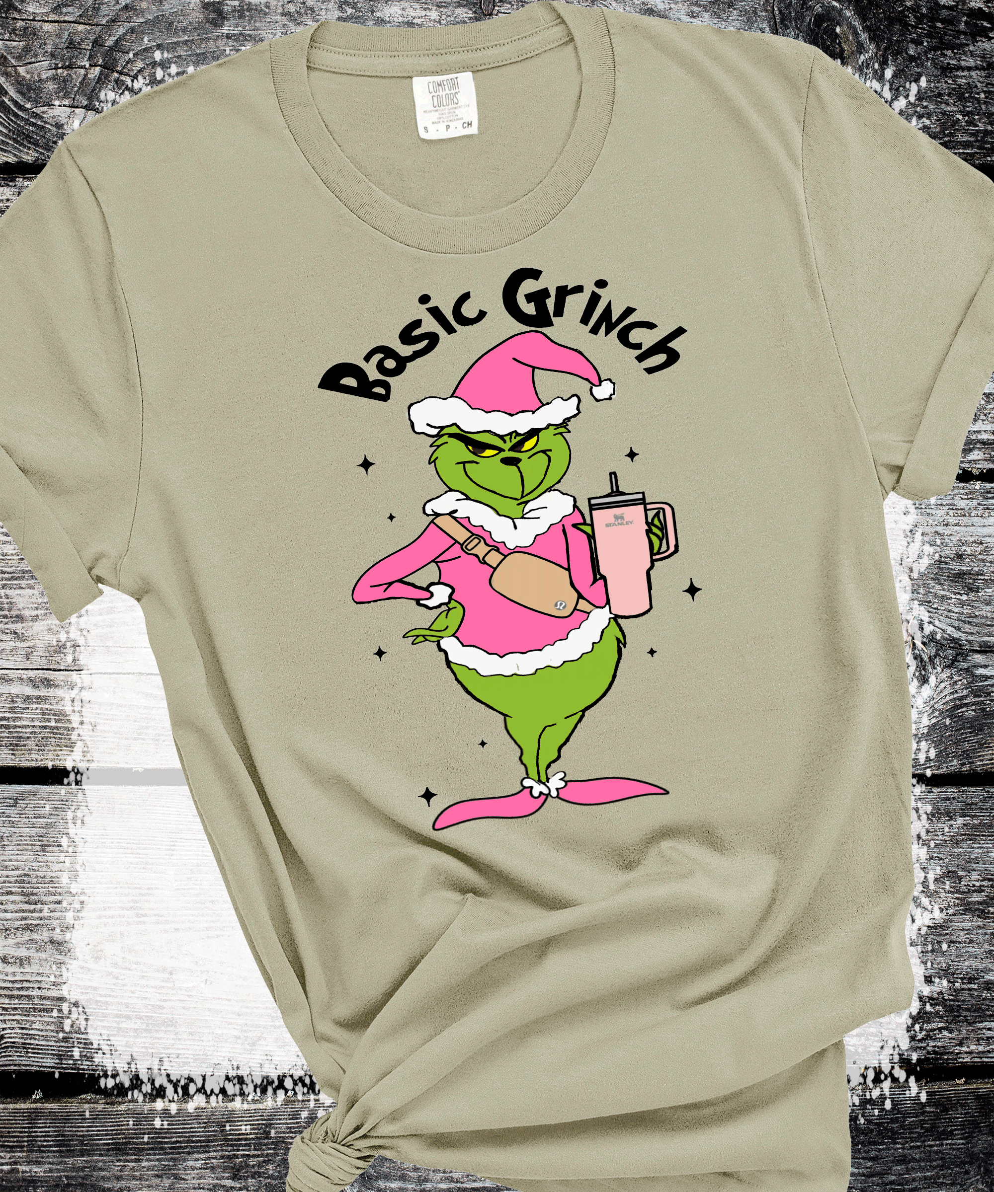 A Blessed Texas Mess Boutique Basic Grinch Fanny pack Stanley Cup Pink Grinch Funny Christmas Grinch Shirt — detail shot 6