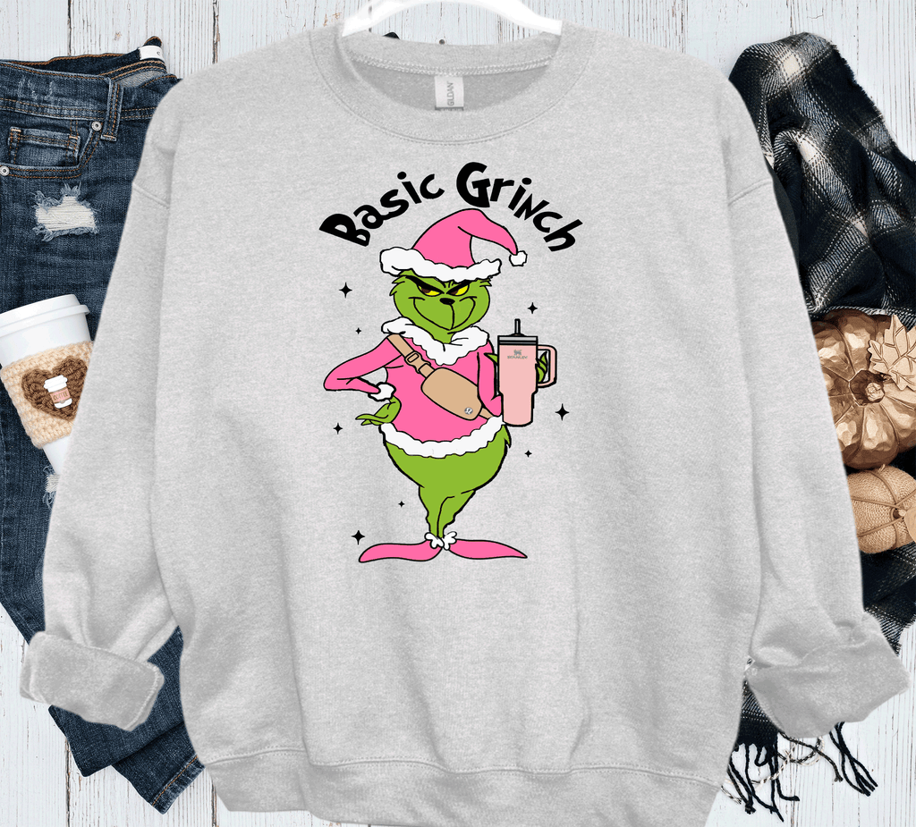 A Blessed Texas Mess Boutique Basic Grinch Fanny pack Stanley Cup Pink Grinch Funny Christmas Grinch Shirt — detail shot 9