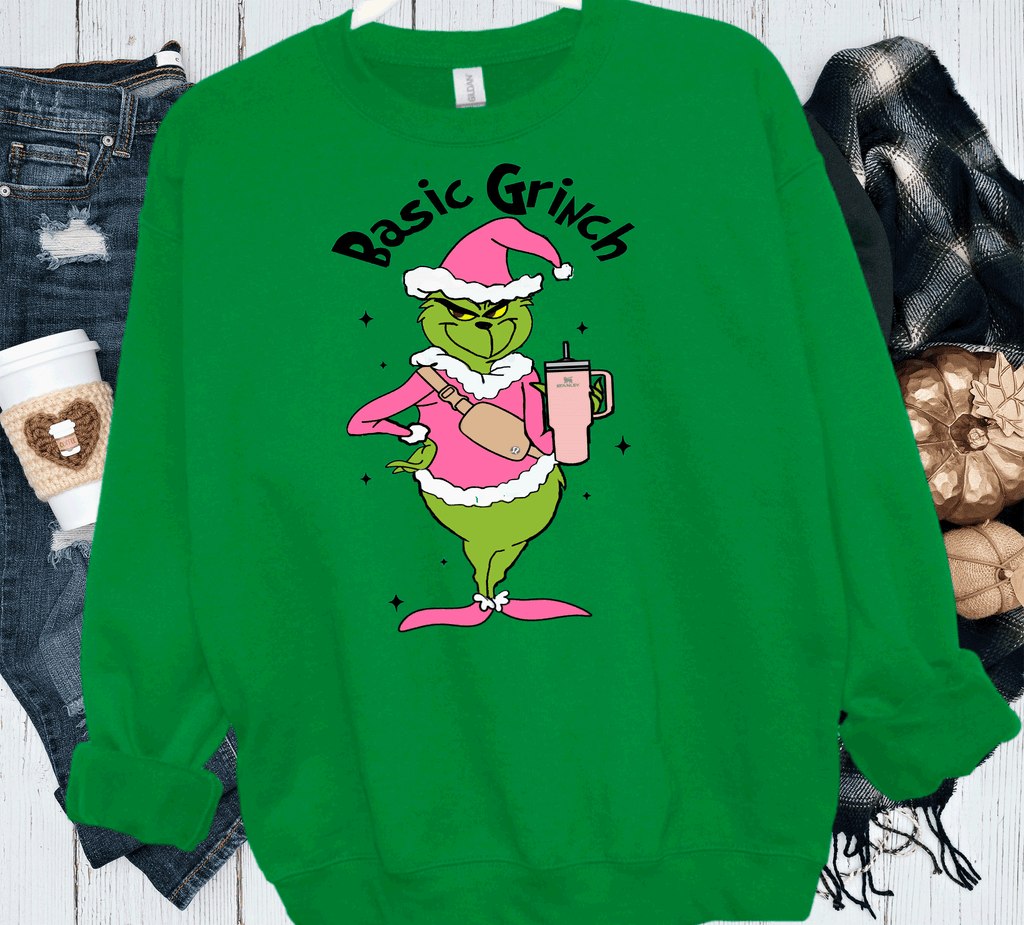 A Blessed Texas Mess Boutique Basic Grinch Fanny pack Stanley Cup Pink Grinch Funny Christmas Grinch Shirt — detail shot 10