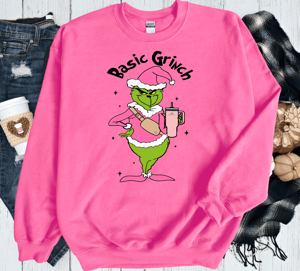 A Blessed Texas Mess Boutique Basic Grinch Fanny pack Stanley Cup Pink Grinch Funny Christmas Grinch Shirt — main product shot