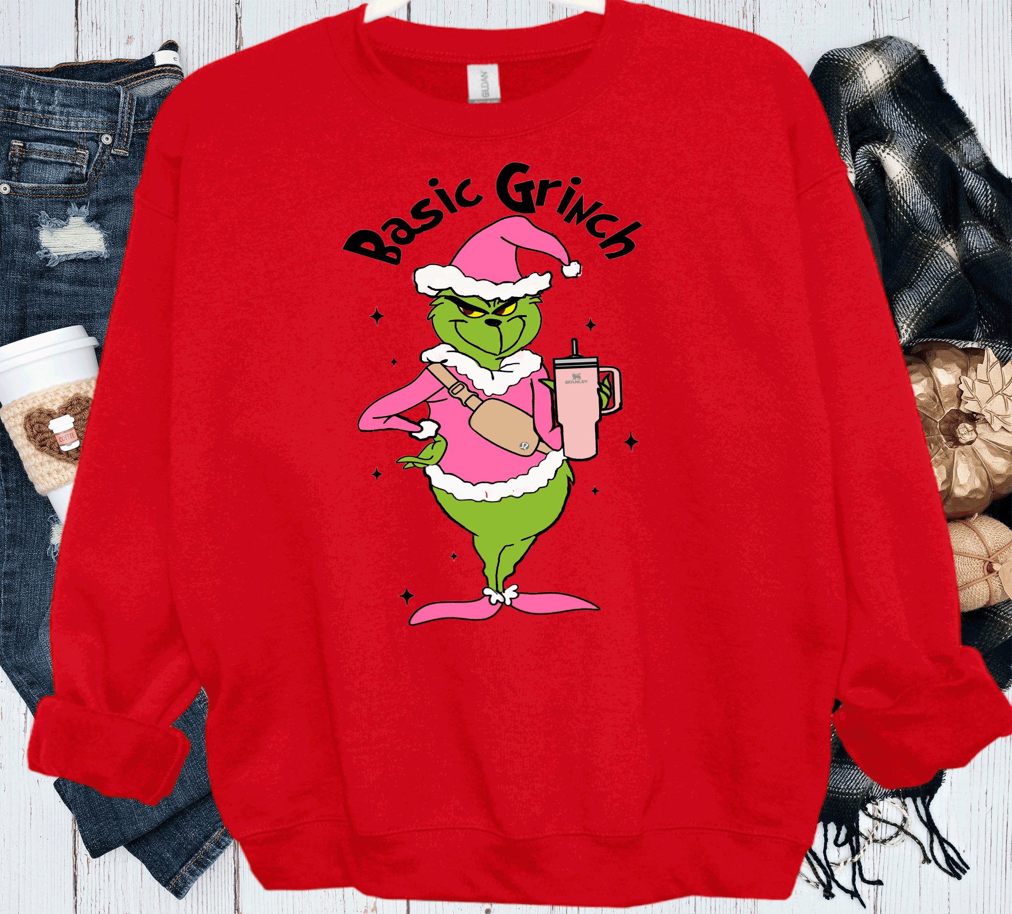 A Blessed Texas Mess Boutique Basic Grinch Scrouge Pink Christmas Classic Christmas Family Movie Shirts… — detail shot 9