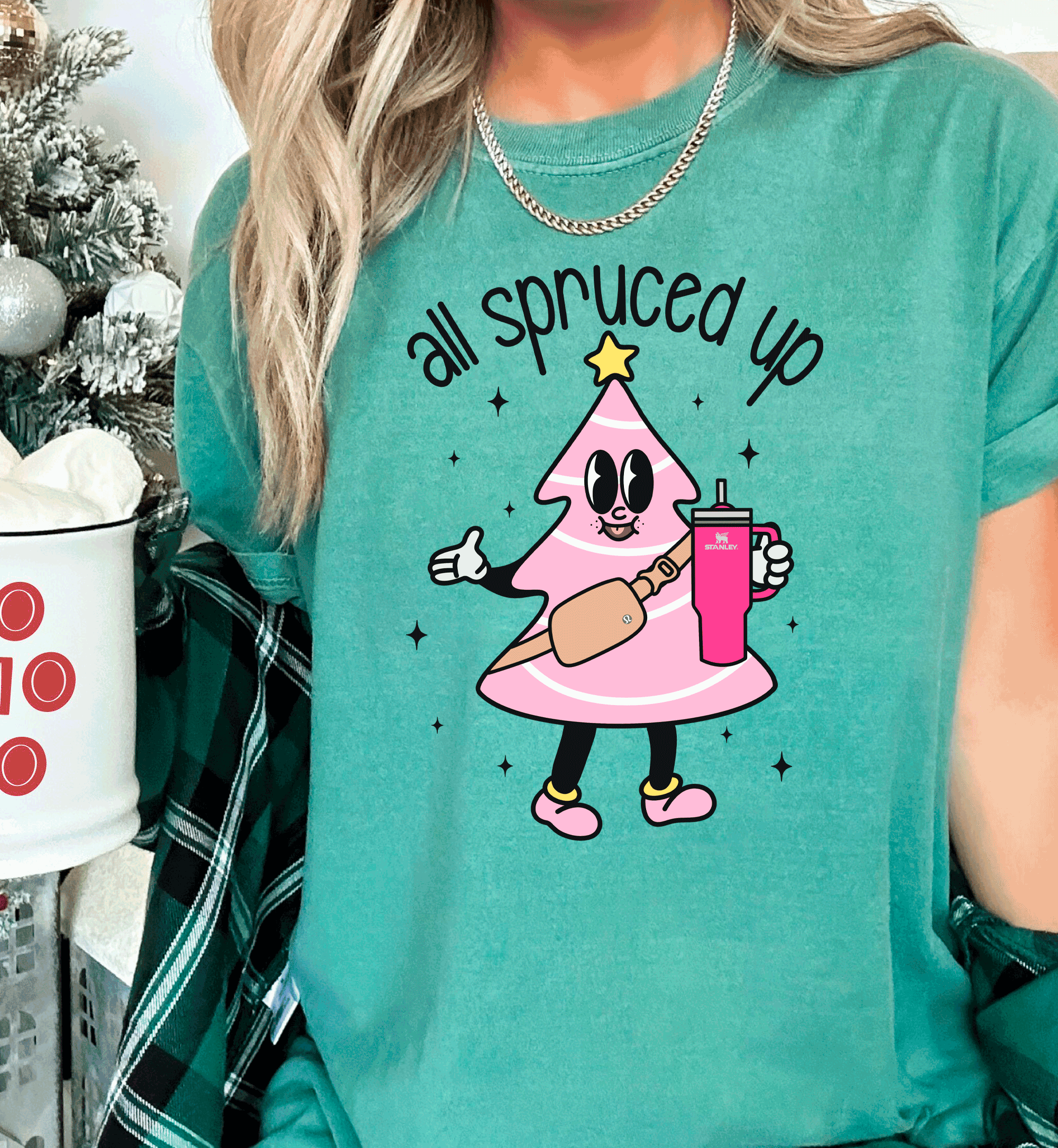 A Blessed Texas Mess Boutique all spruced up Pink Christmas Little Debbies Christmas Shirts Sweatshirts… — lifestyle worn / used context