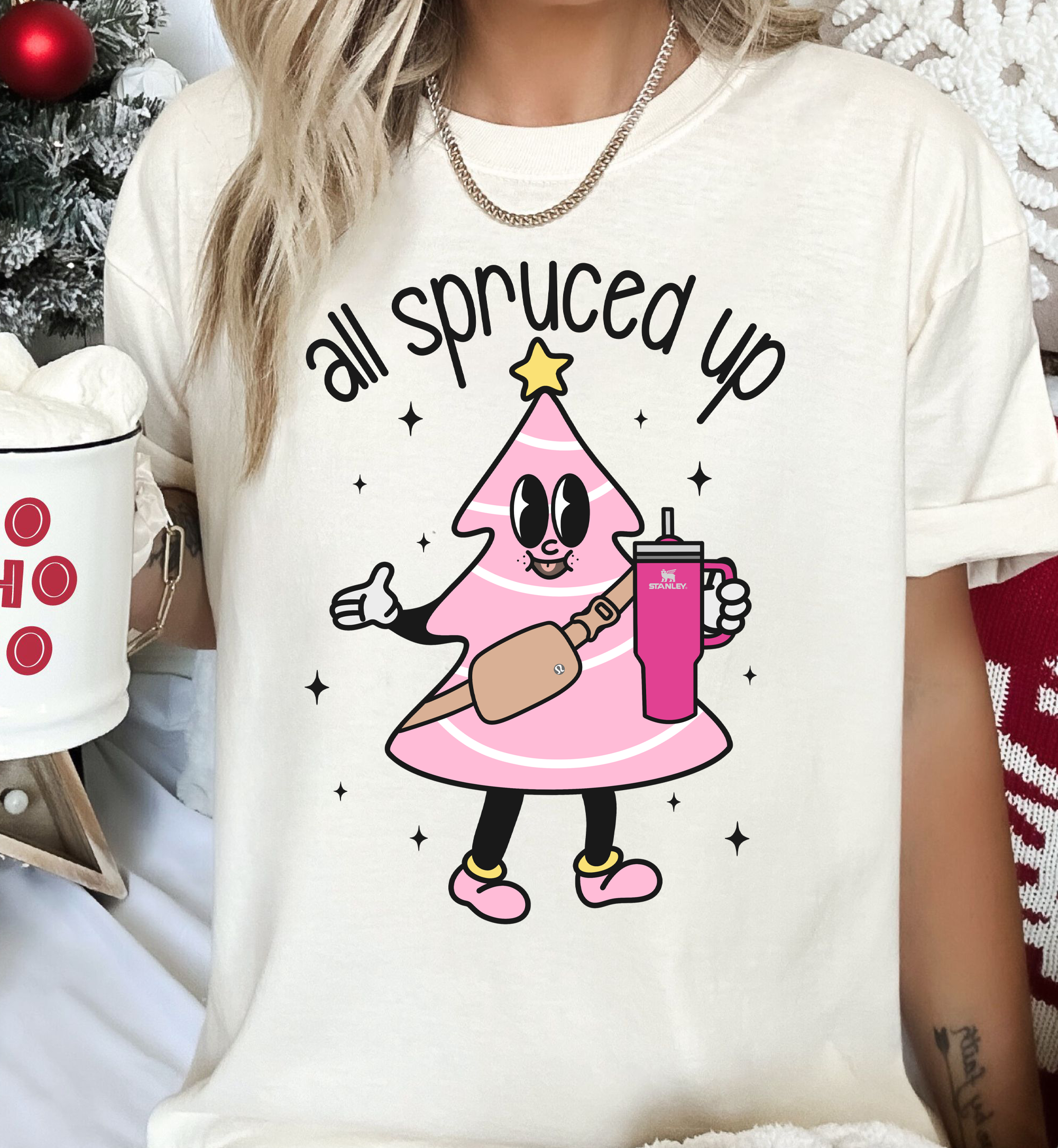 A Blessed Texas Mess Boutique all spruced up Pink Christmas Little Debbies Christmas Shirts Sweatshirts… — main product shot