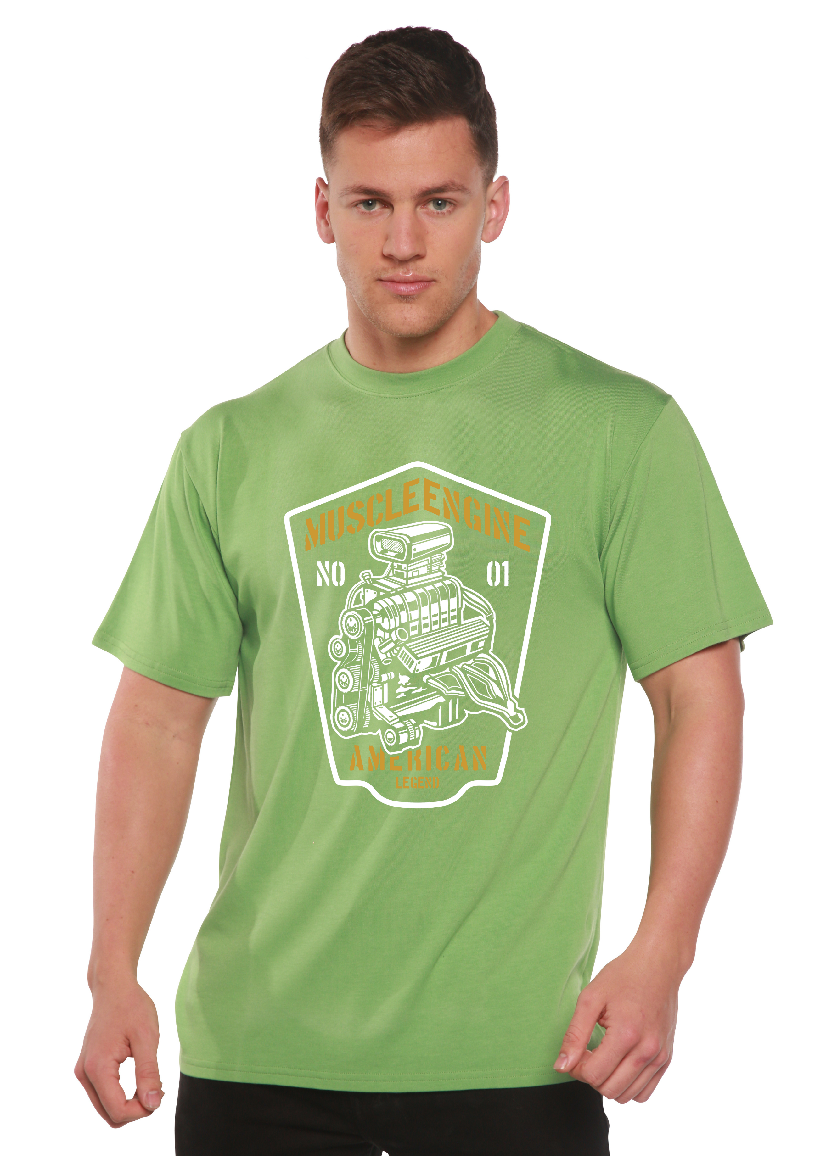 Spun Bamboo Muscle Engine Spun Bamboo® Men's Bamboo Viscose/Organic Cotton Short Sleeve Graphic T-Shirt — lifestyle context