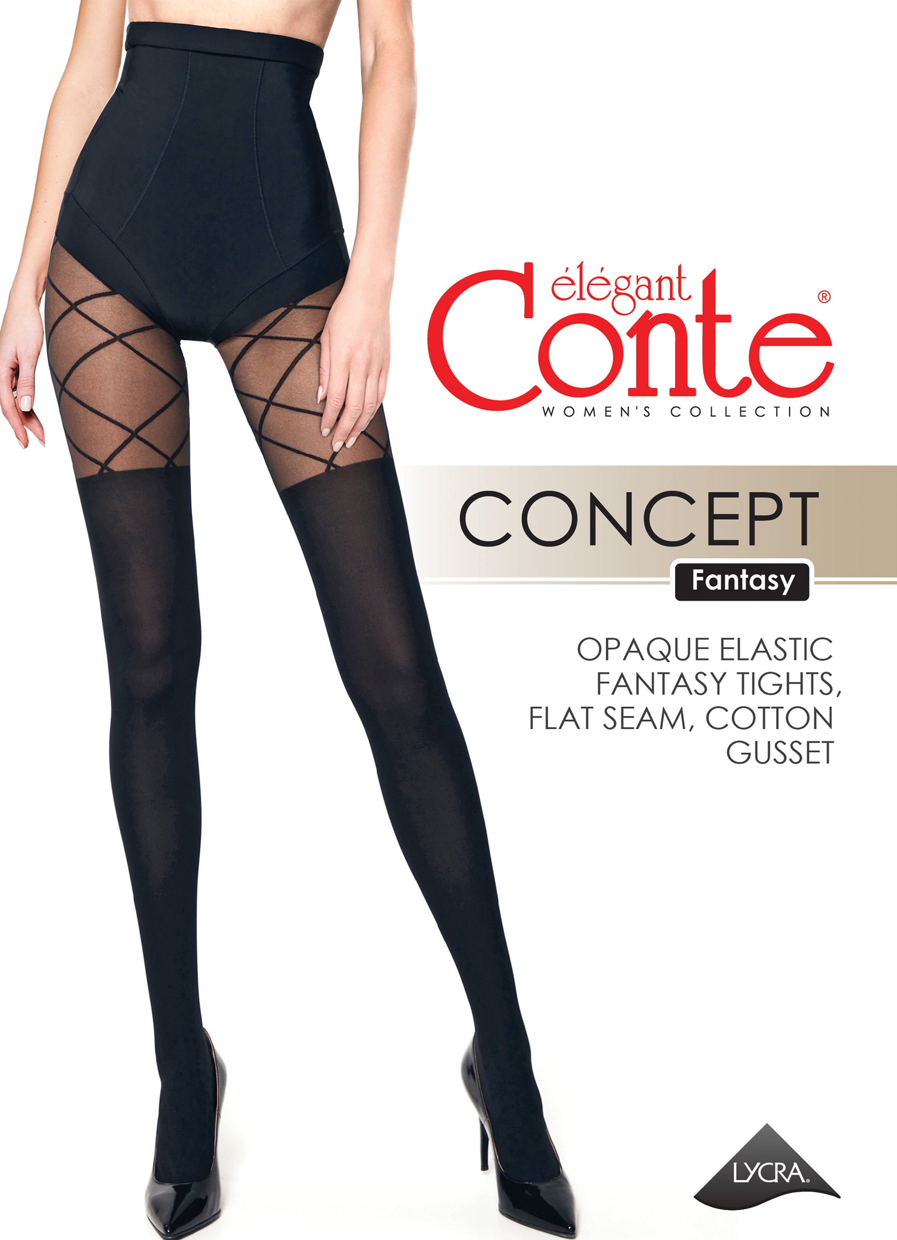 TheRanok.com Fantasy Tights Conte Concept - Knee-highs with Diamonds — fabric or material detail