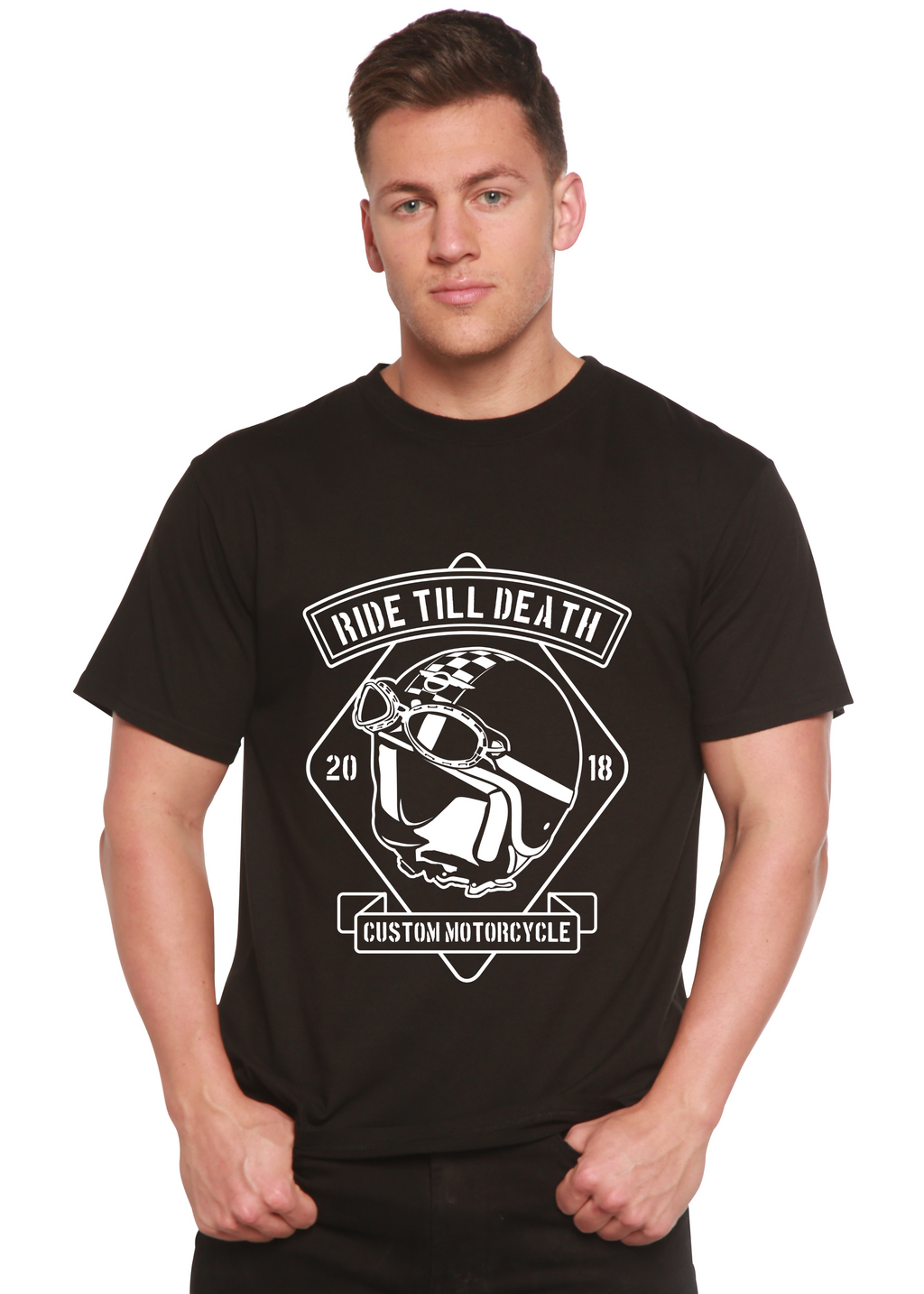 Spun Bamboo Ride Till Death Spun Bamboo® Men's Bamboo Viscose/Organic Cotton Short Sleeve Graphic T-Shirt — main product shot