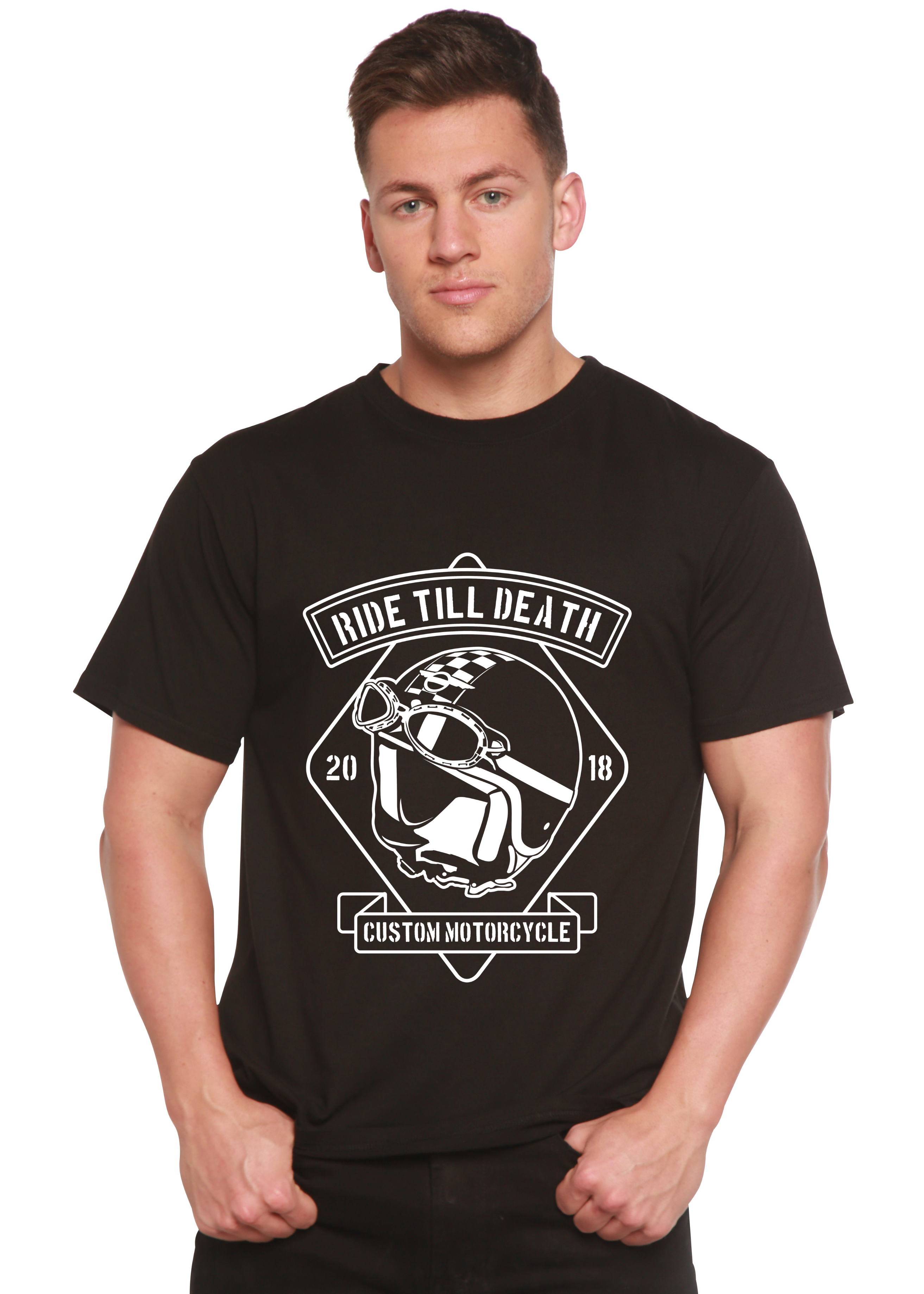 Spun Bamboo Ride Till Death Spun Bamboo® Men's Bamboo Viscose/Organic Cotton Short Sleeve Graphic T-Shirt — main product shot