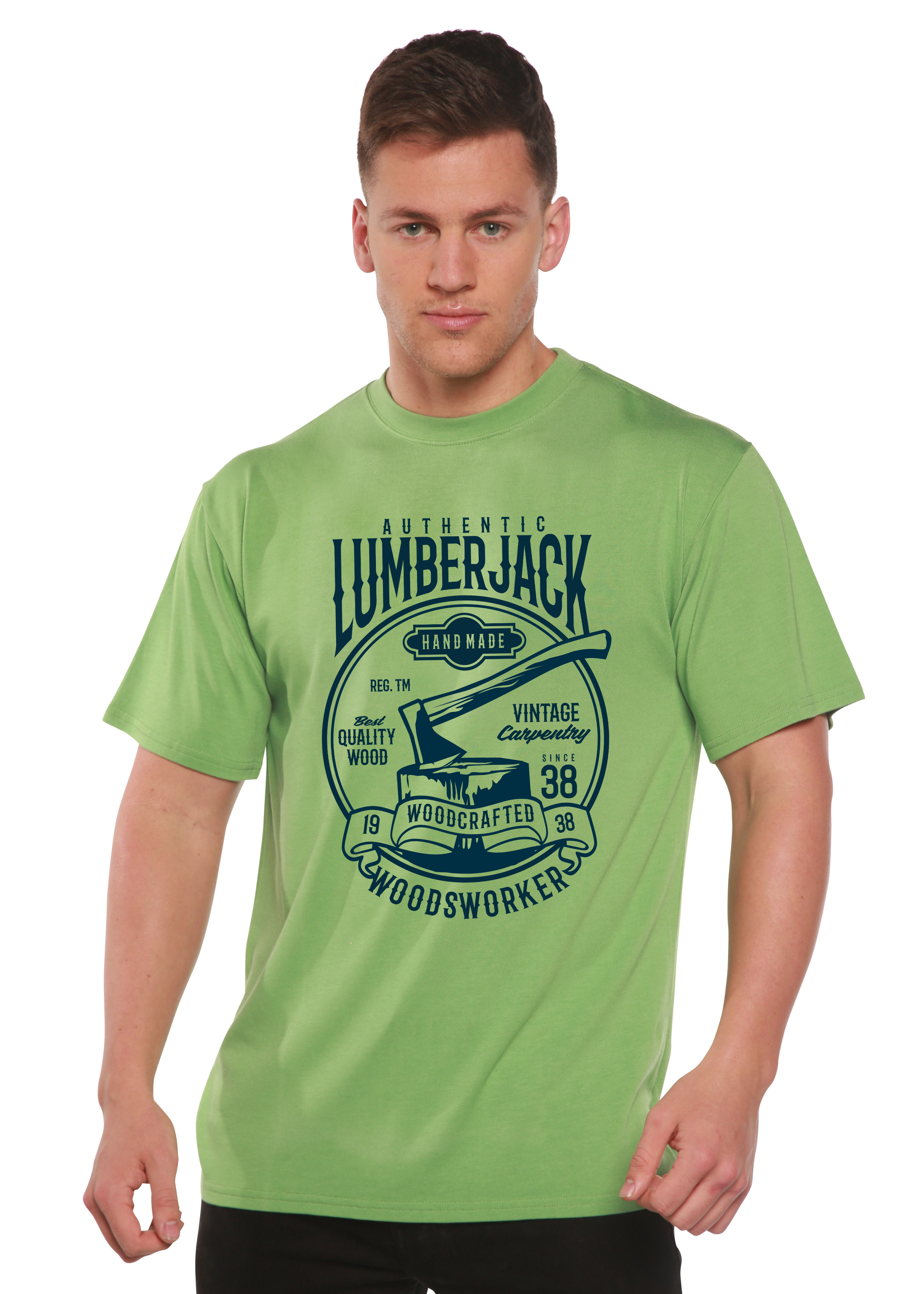 Spun Bamboo Authentic Lumberjack Men's Bamboo Viscose/Organic Cotton Short Sleeve Graphic T-Shirt — lifestyle context
