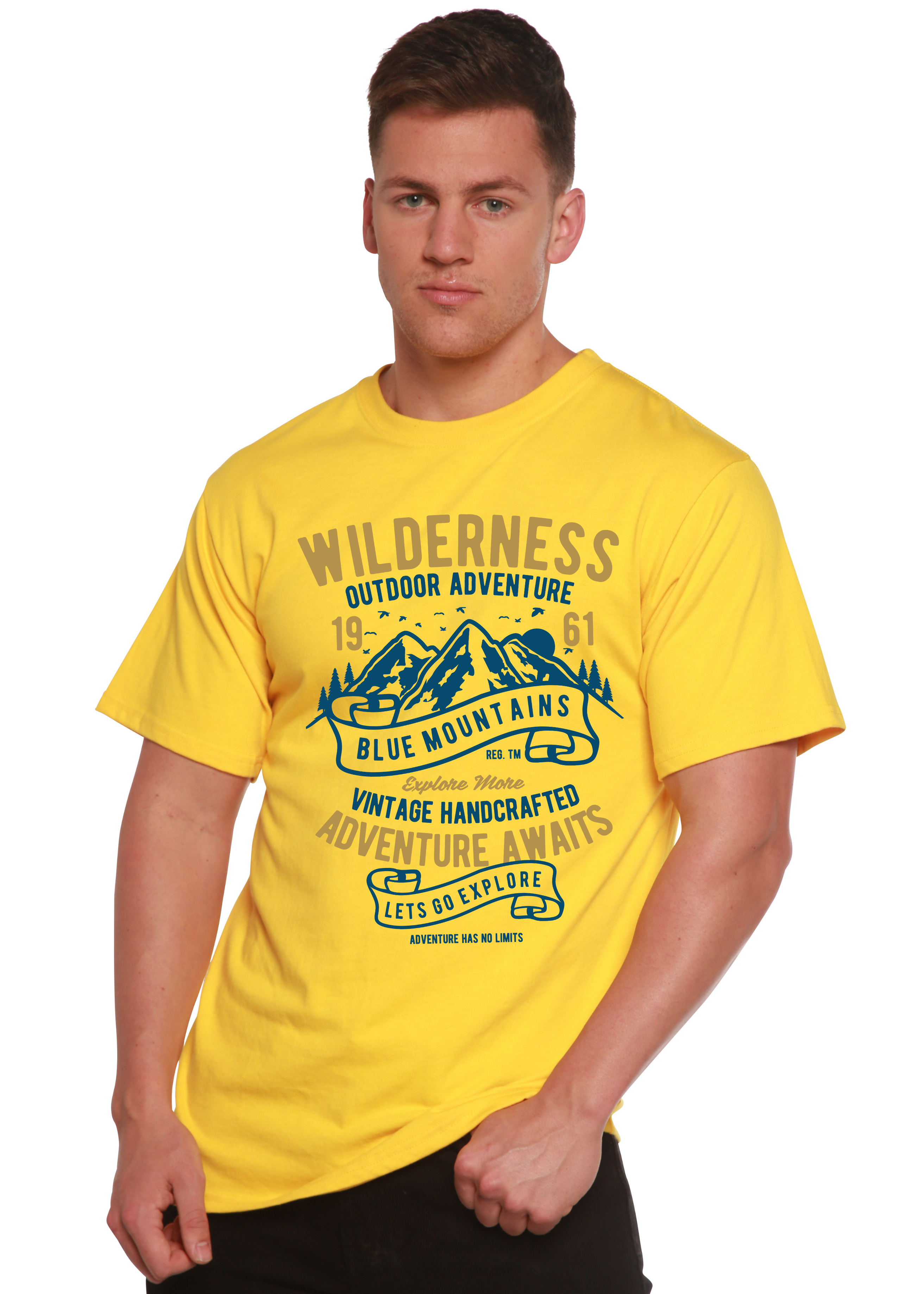 Spun Bamboo Wilderness Spun Bamboo® Men's Bamboo Viscose/Organic Cotton Short Sleeve Graphic T-Shirt — detail close-up