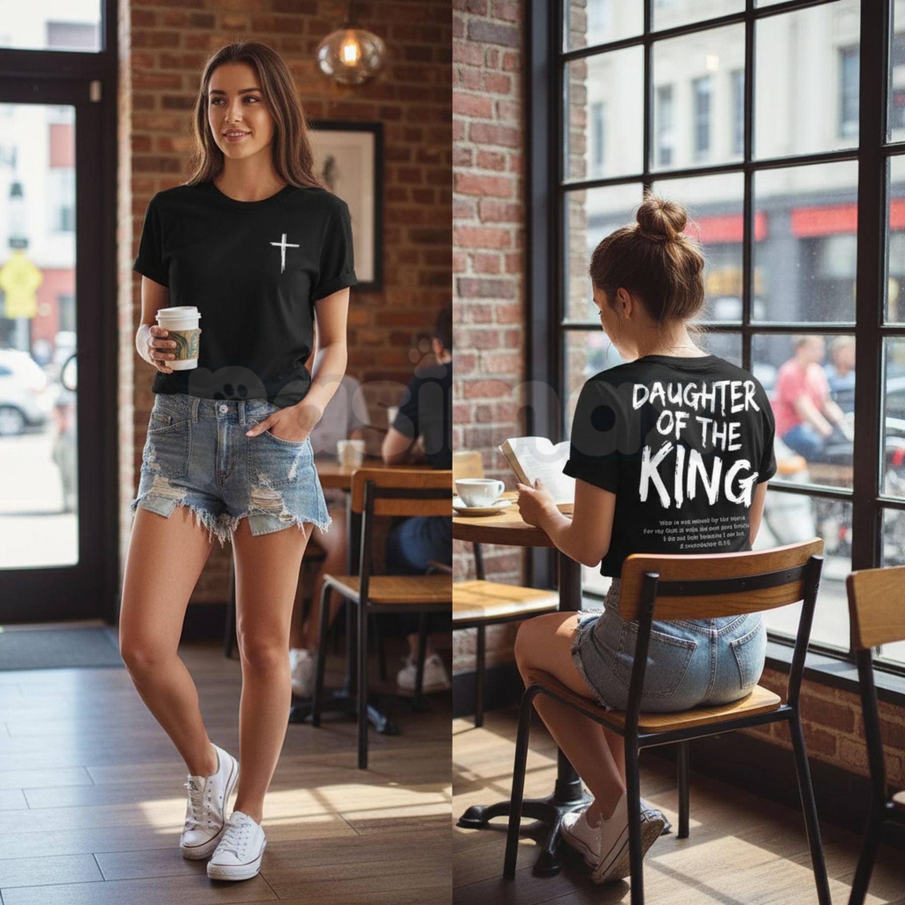Pasimax "Daughter of the King" Women's Christian T-Shirt - Inspirational Faith-Based Graphic Tee, Premium 100% Cotton Religio