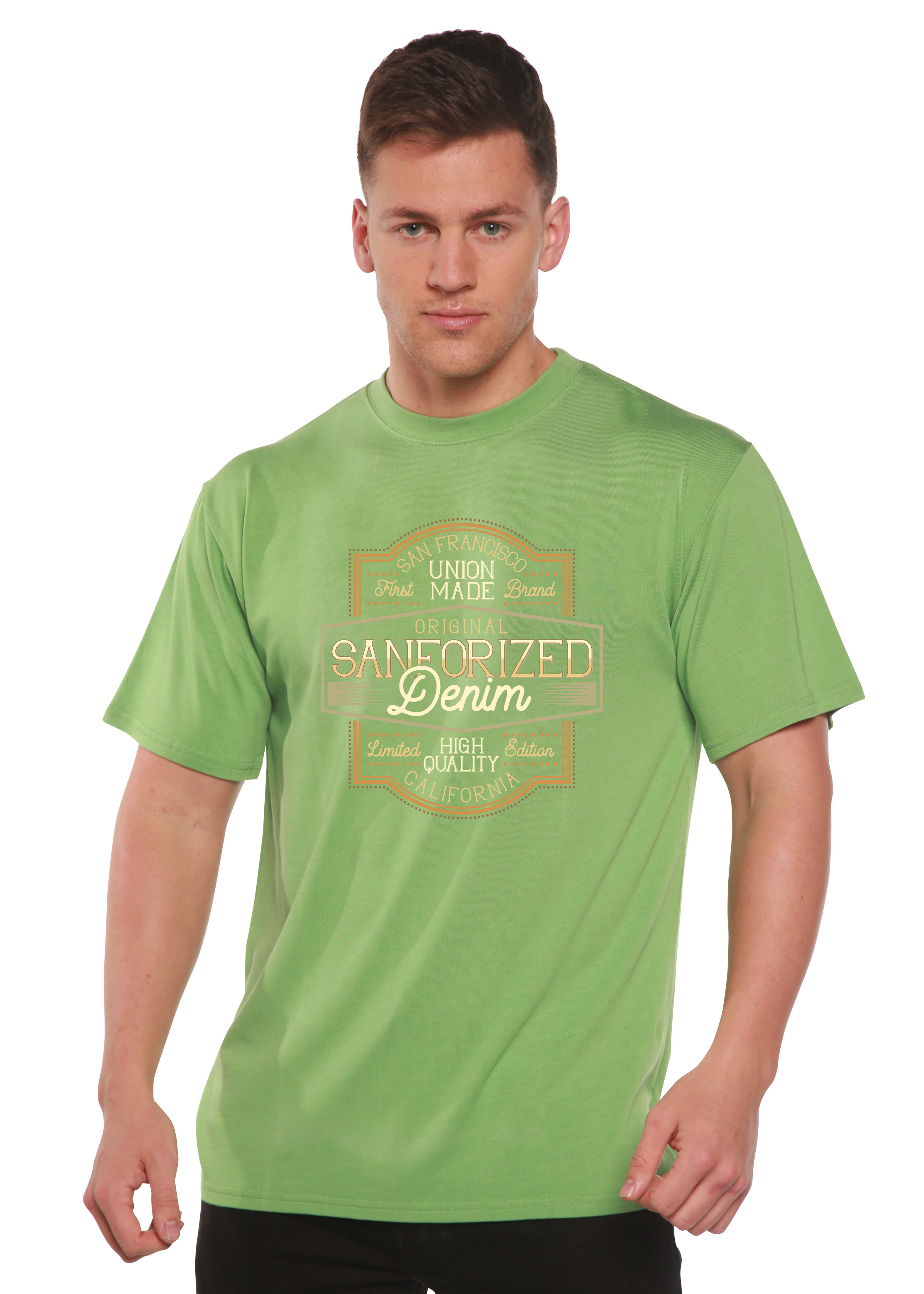 Spun Bamboo Original Sanforized Denim Men's Bamboo Viscose/Organic Cotton Short Sleeve Graphic T-Shirt — side view